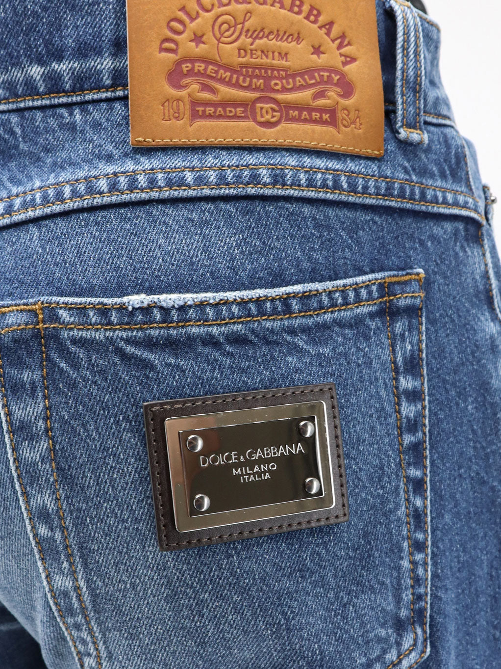 Blue denim jeans
