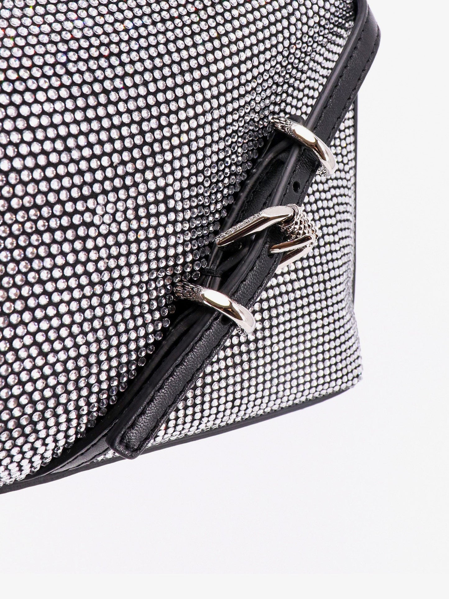 Shoulder bag with all-over rhinestones
