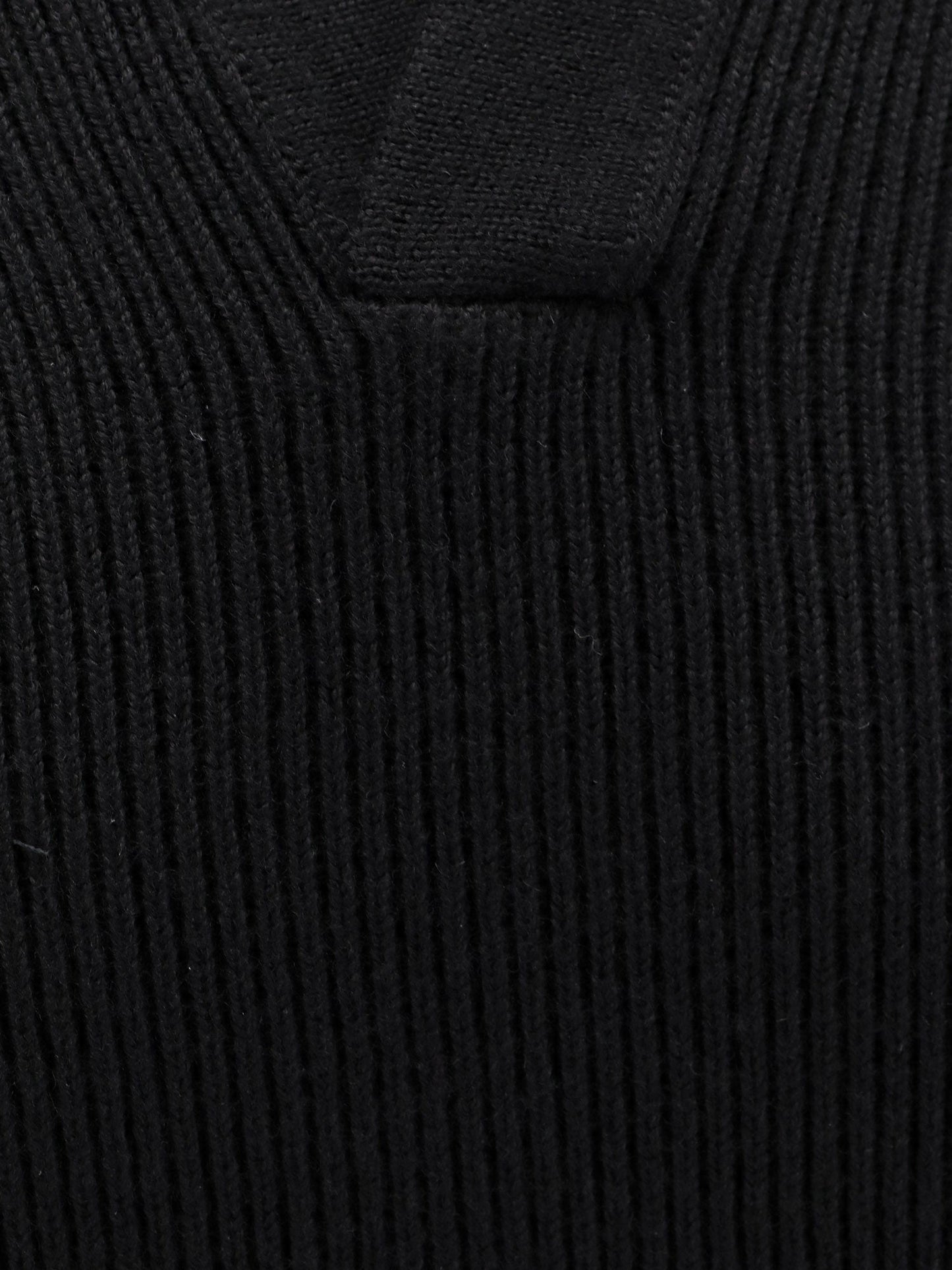 Ribbed extrafine merino wool polo shirt