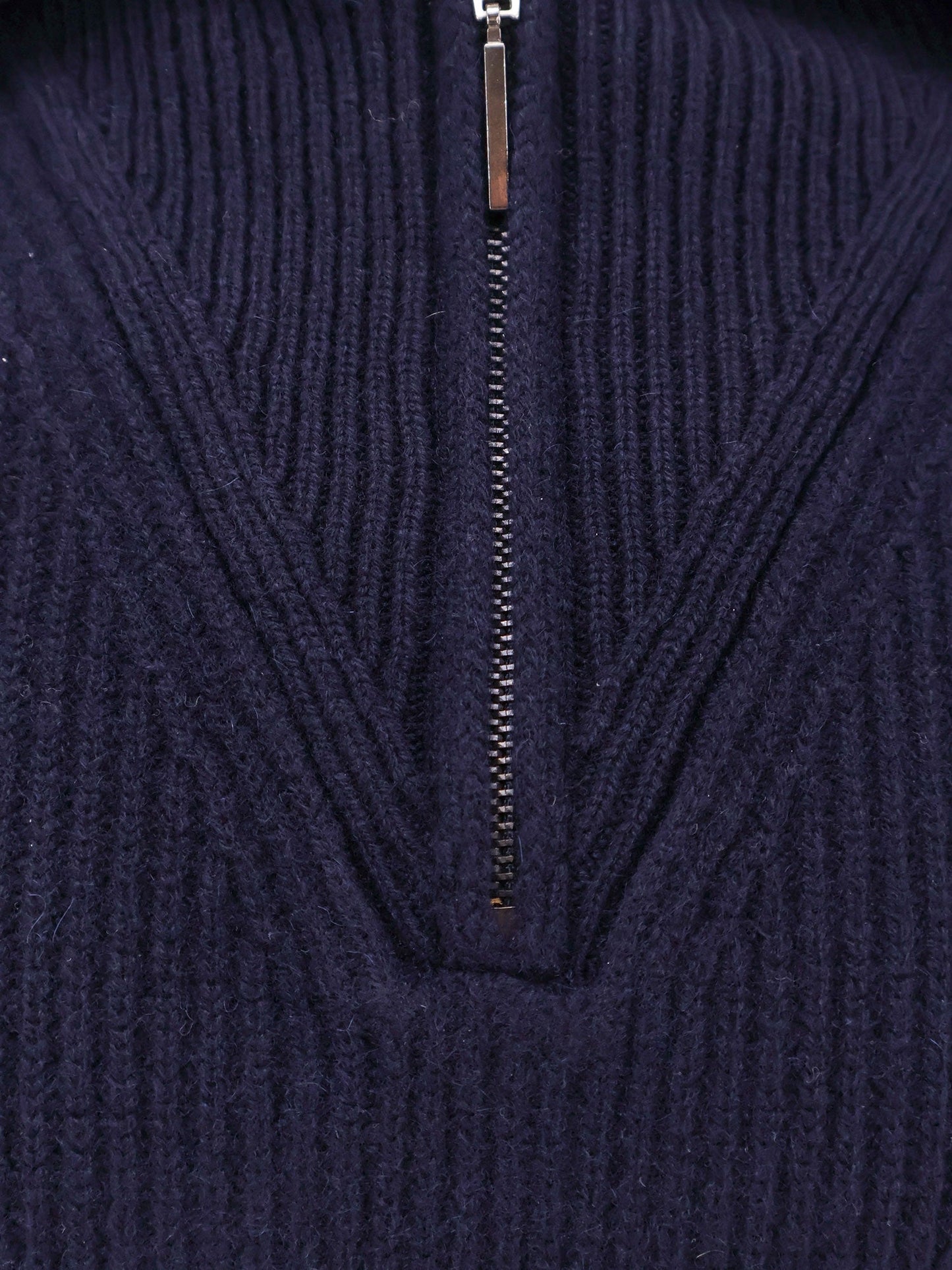 Cashmere sweater with half zip