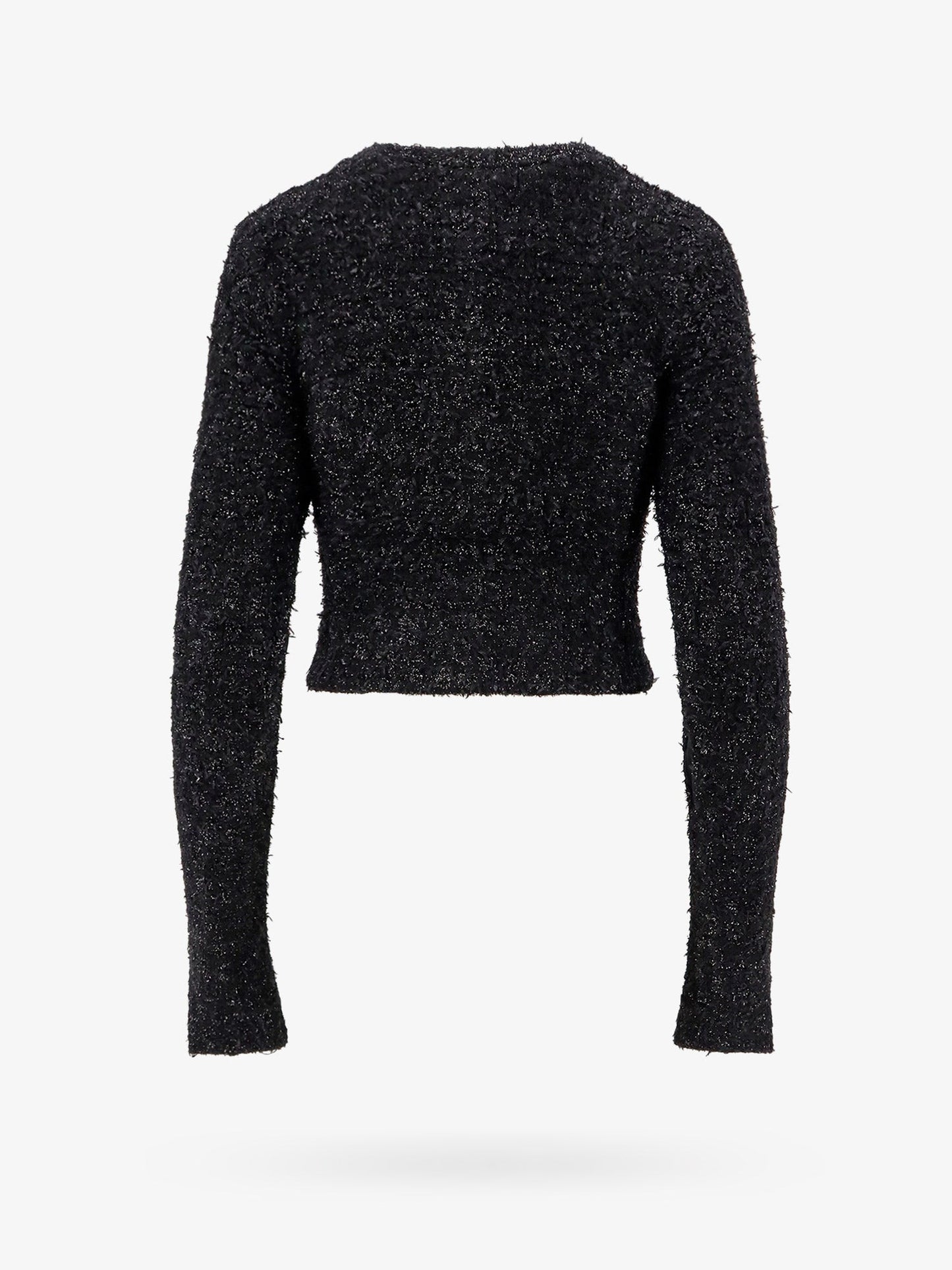 Cotton tweed knitted cropped cardigan