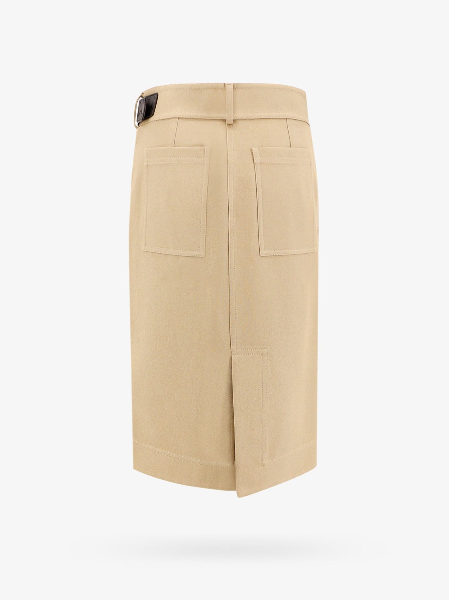 Cotton midi skirt with leather belt