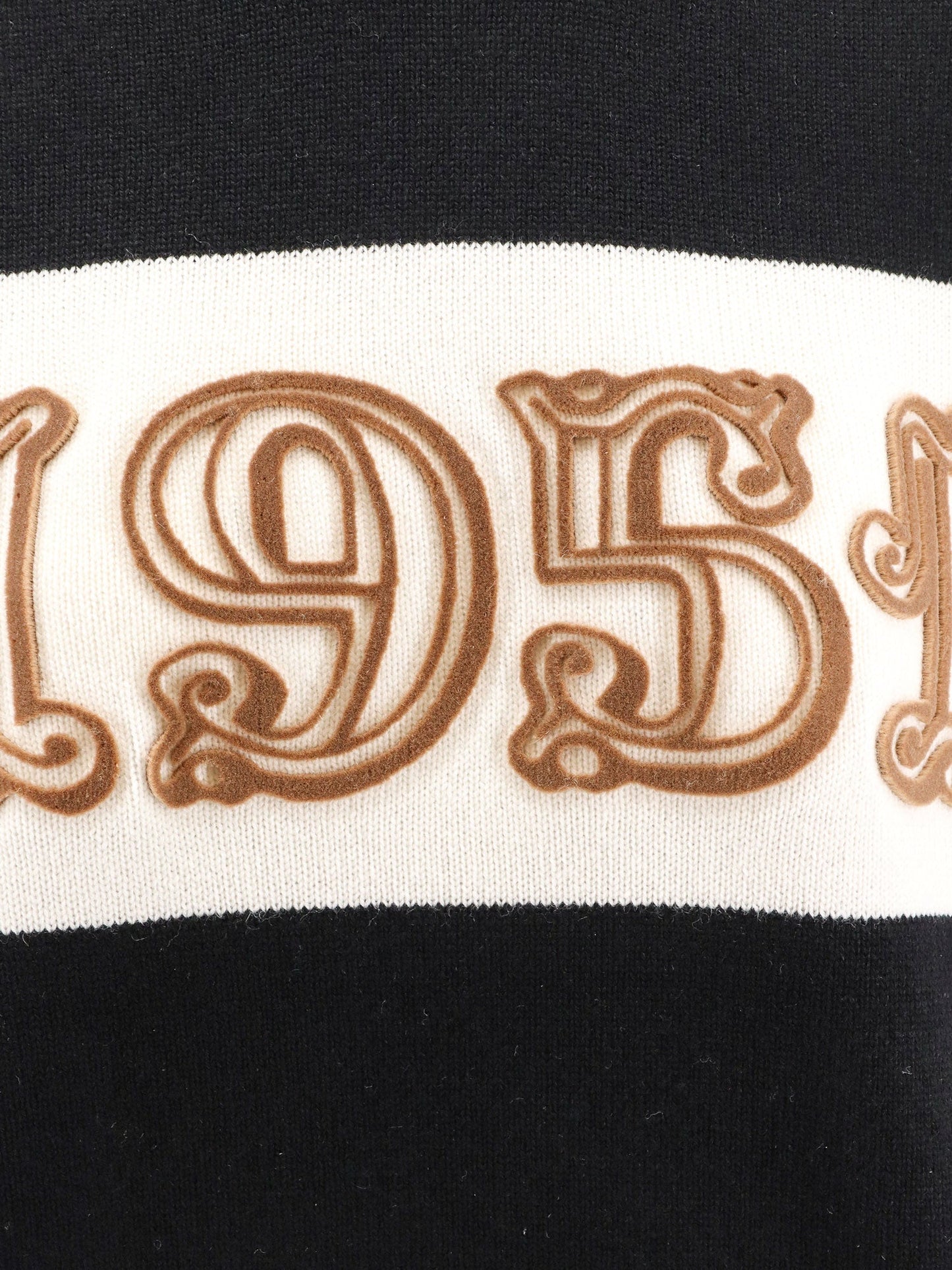 Wool and cashmere sweater with flocked 1951 motif