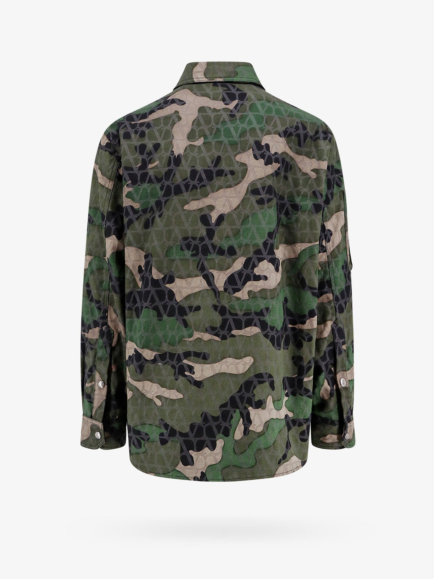 Cotton jacket with camouflage motif