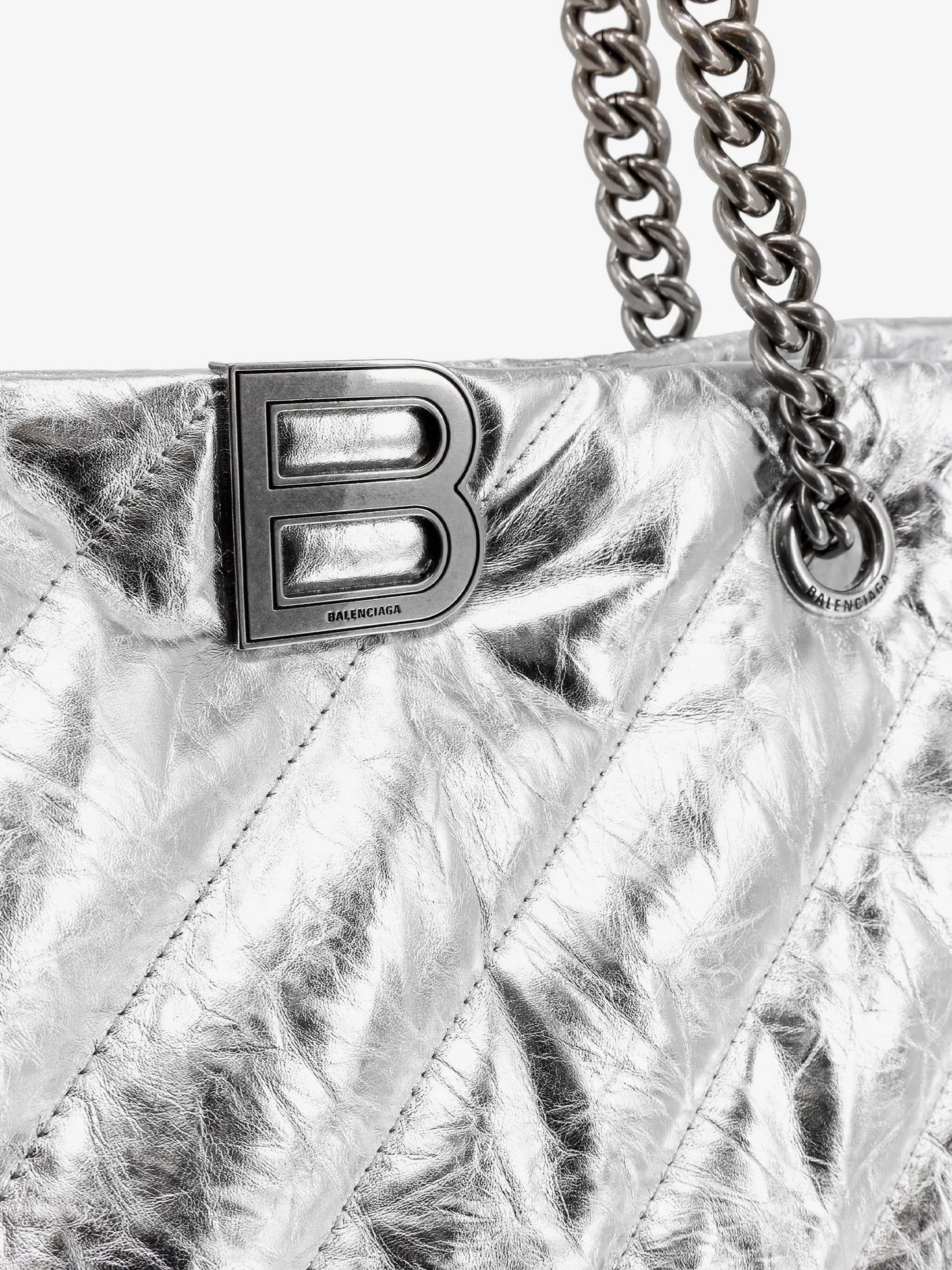 Borsa a spalla in pelle trapuntata con monogramma forntale
