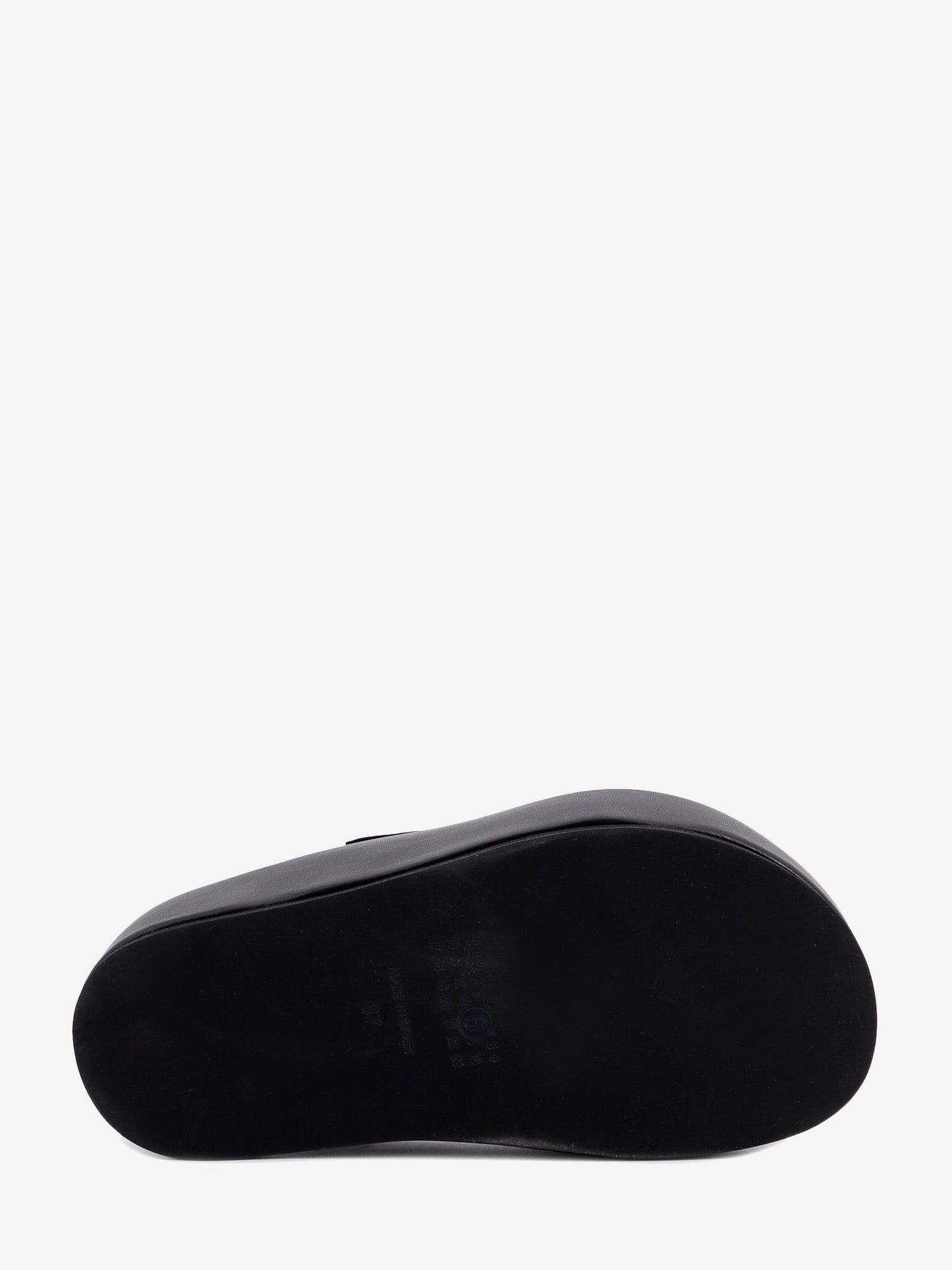 Slip-on leather sandals with maxi plateau