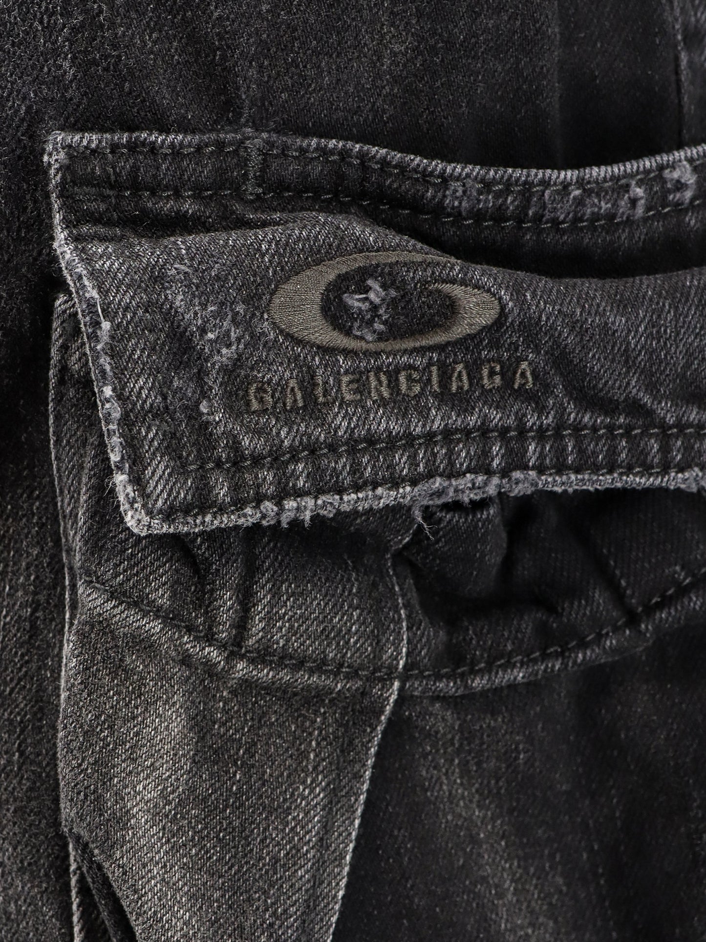 Cargo black denim trousers