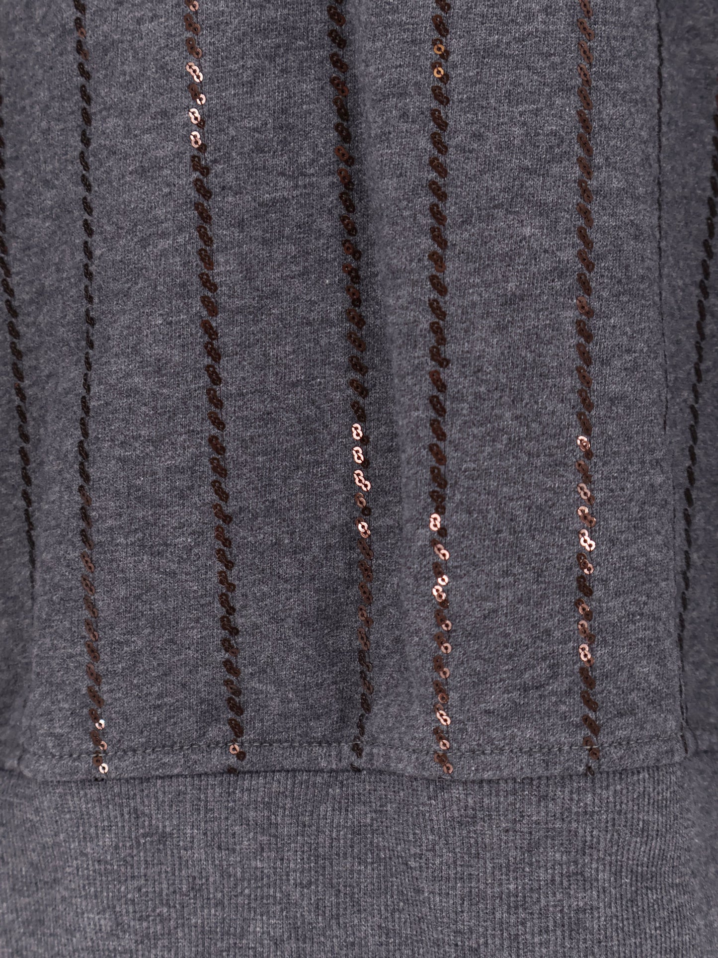 Dazzling chalk stripe embroidery cotton sweatshirt