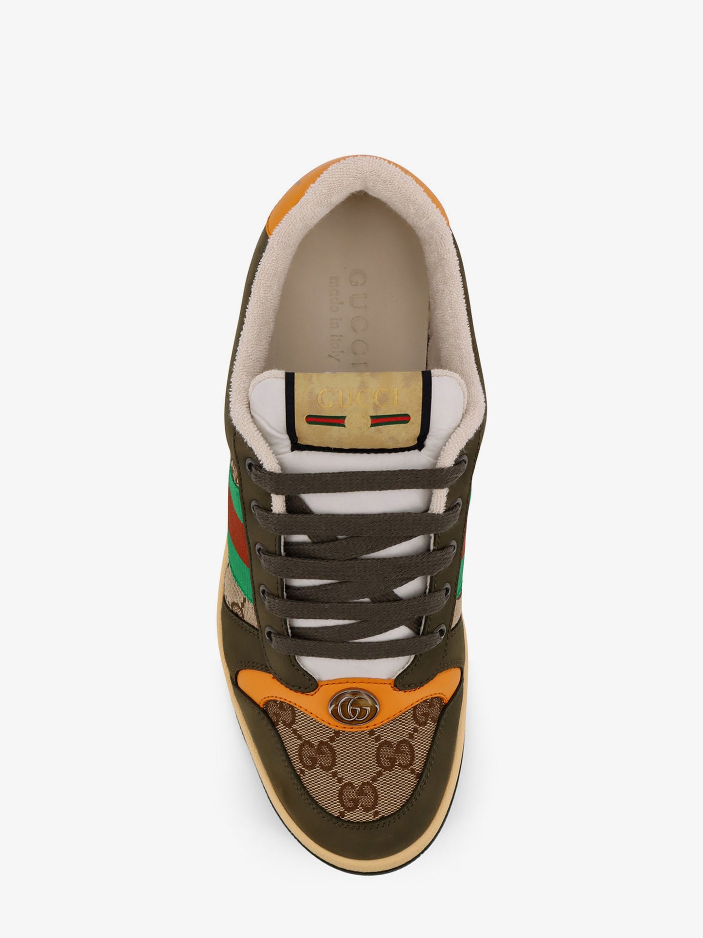 Screener low-top leather and GG Supreme fabric sneakers