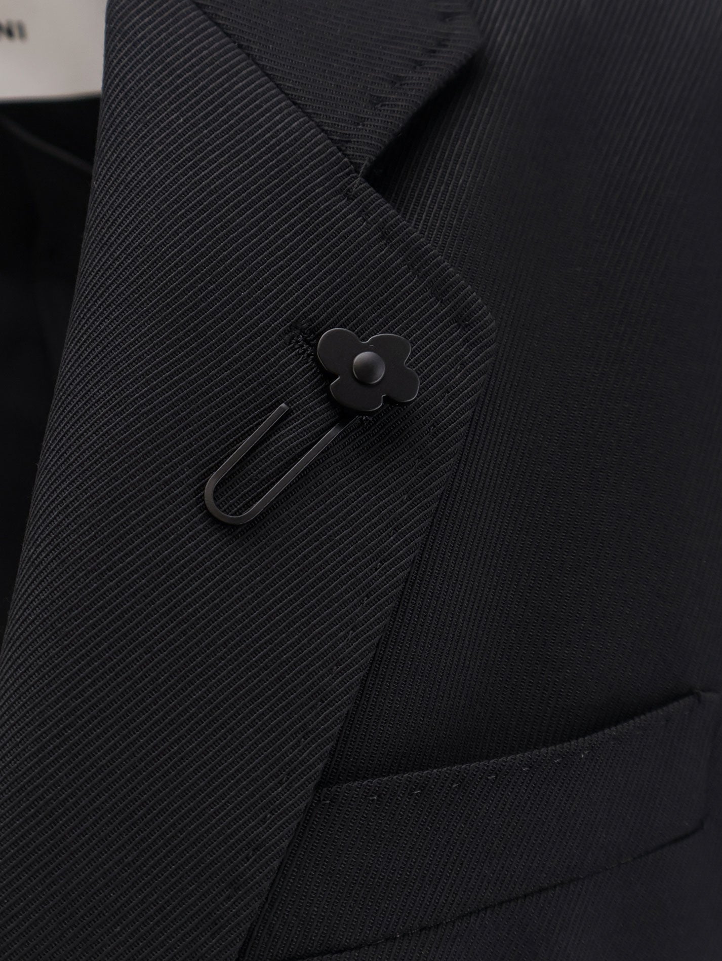 Virgin wool blazer with iconic brooch