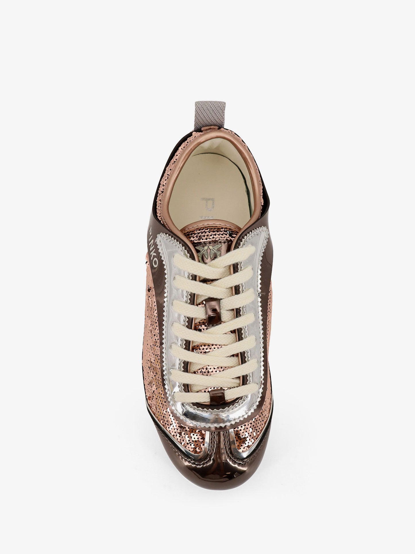 Reby 10 mirror fabric sneakers with sequins