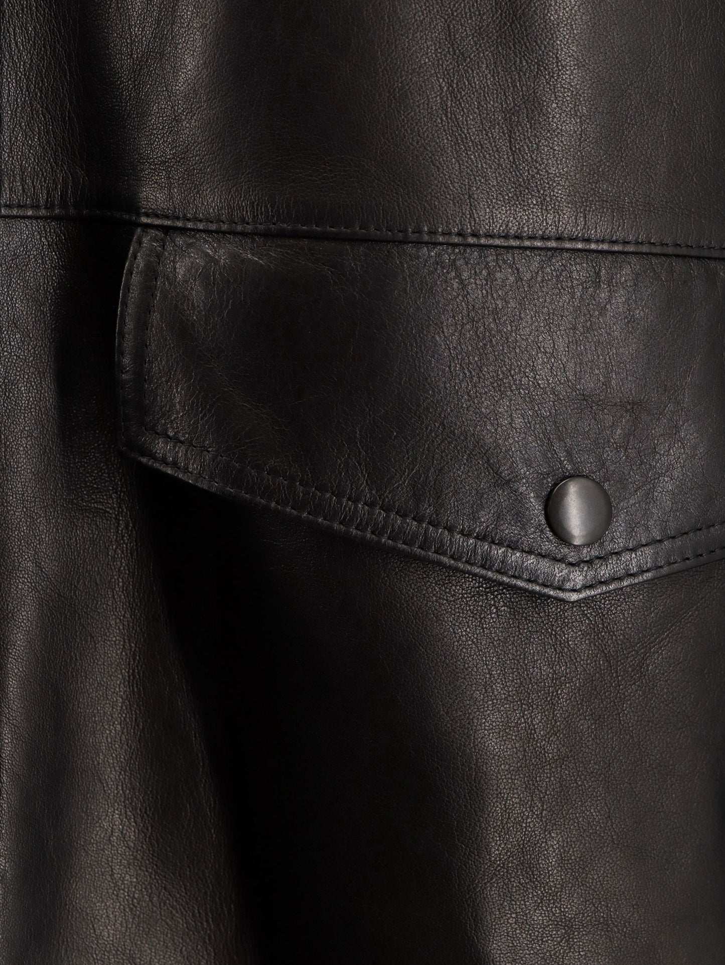 Long padded leather Unisex jacket