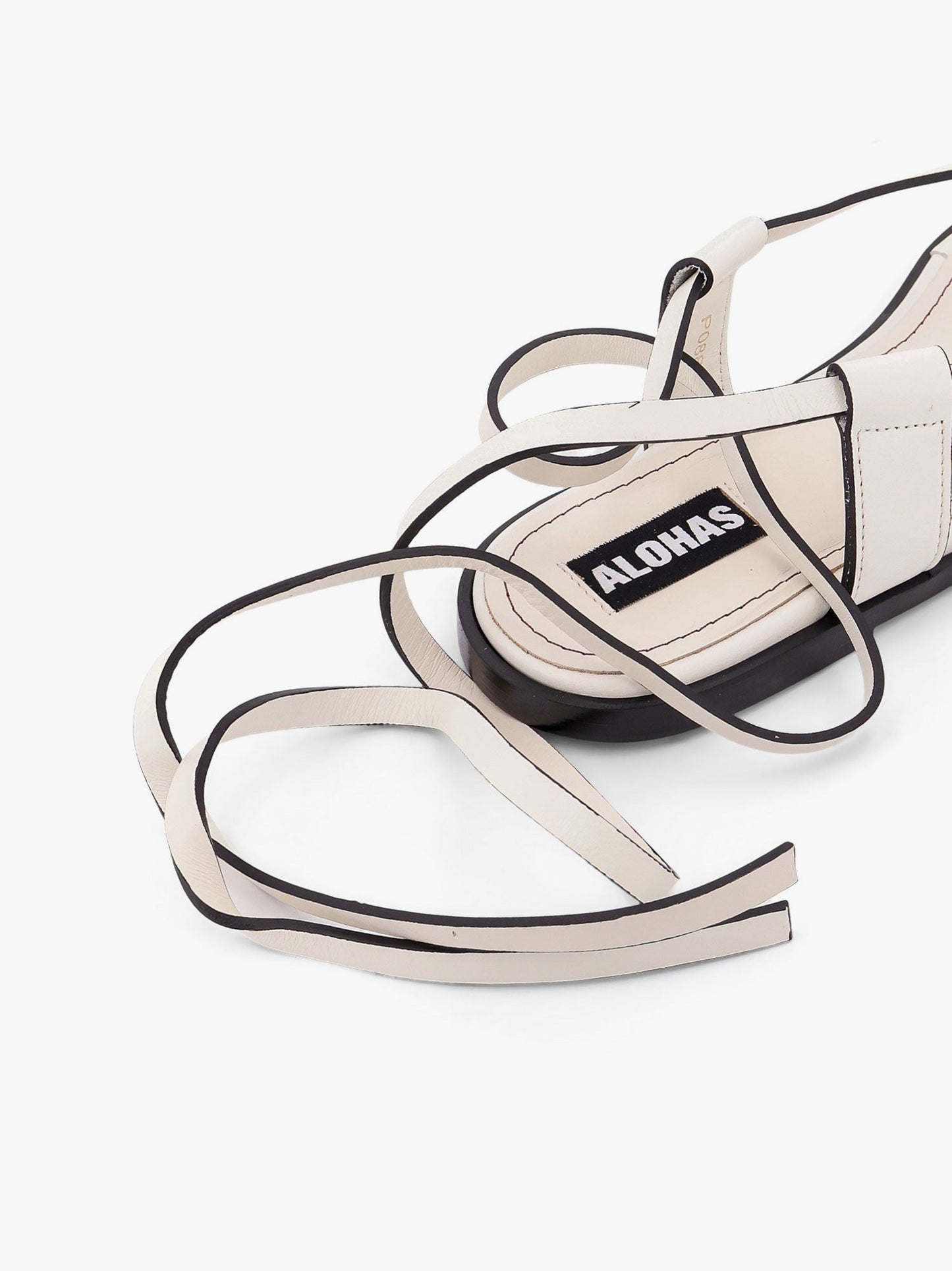 Morosia leather thong sandals with metal ring