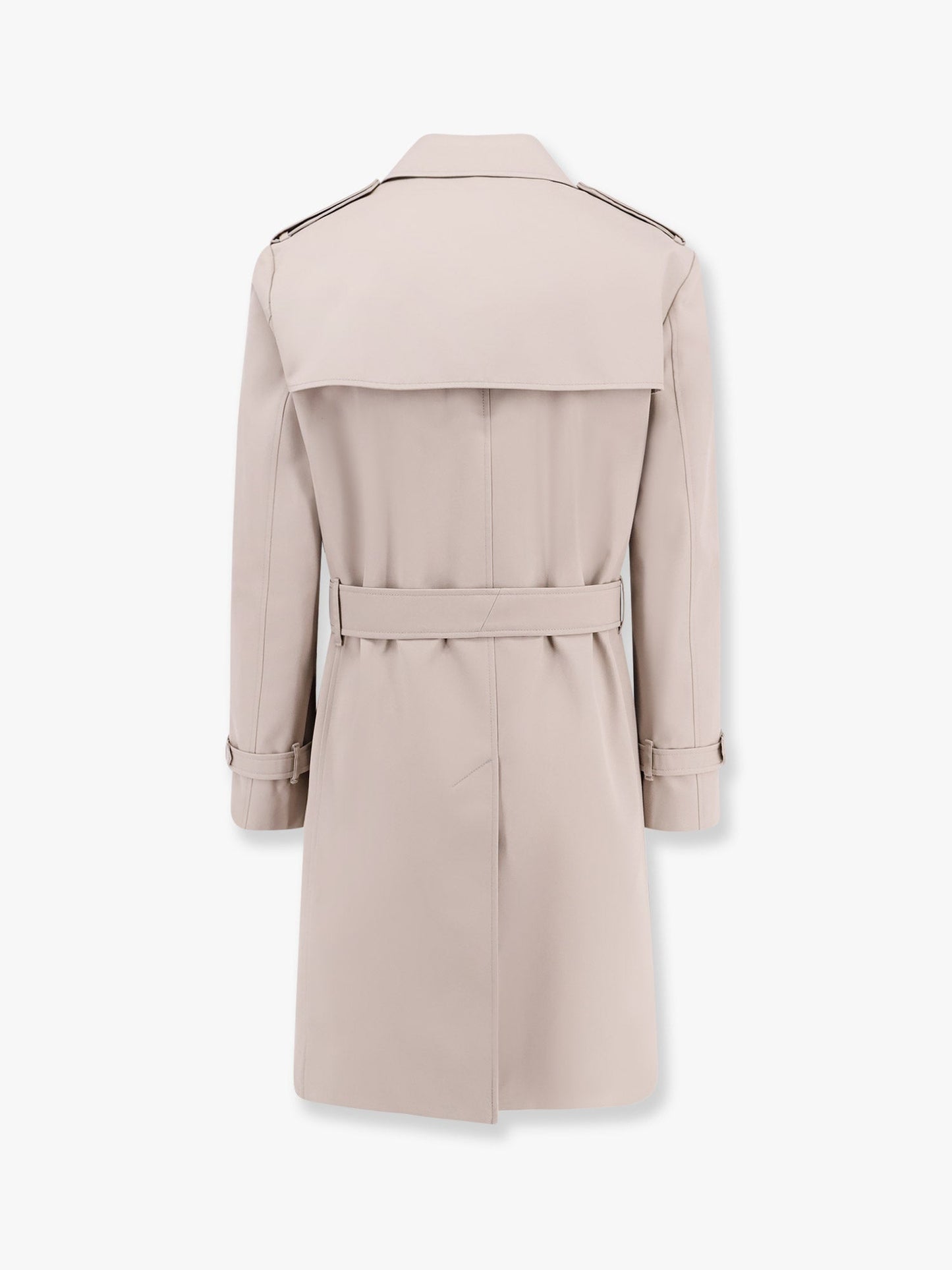 Cotton blend trench with check lining