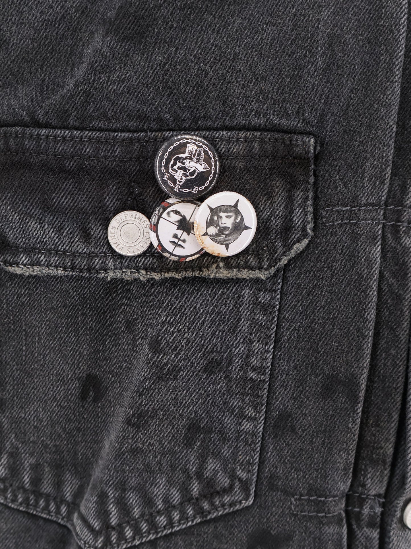 Denim jacket with distressed effect