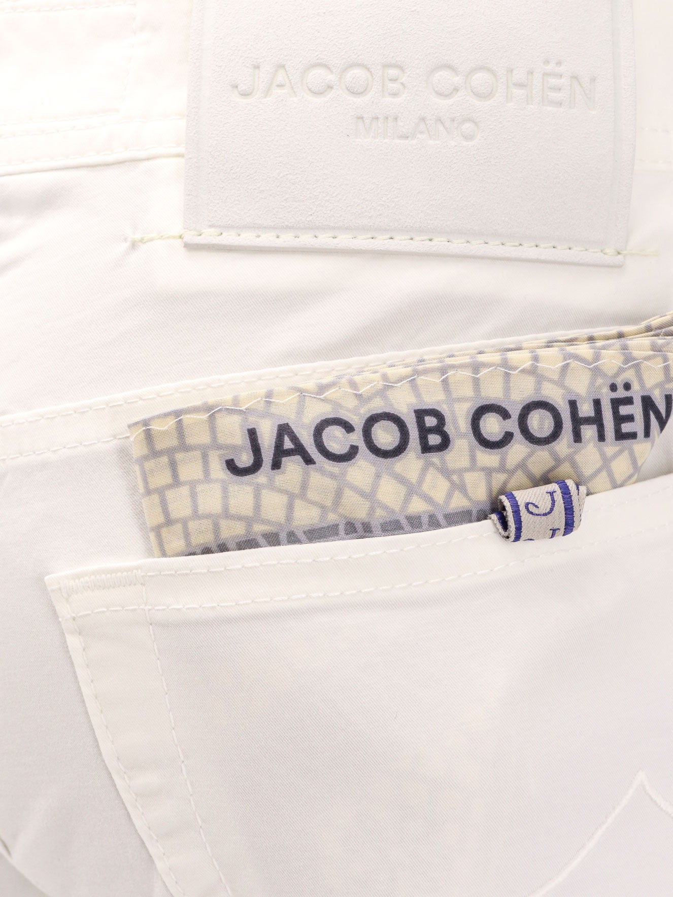 Bard cotton stretch trouser with iconic handkerchief