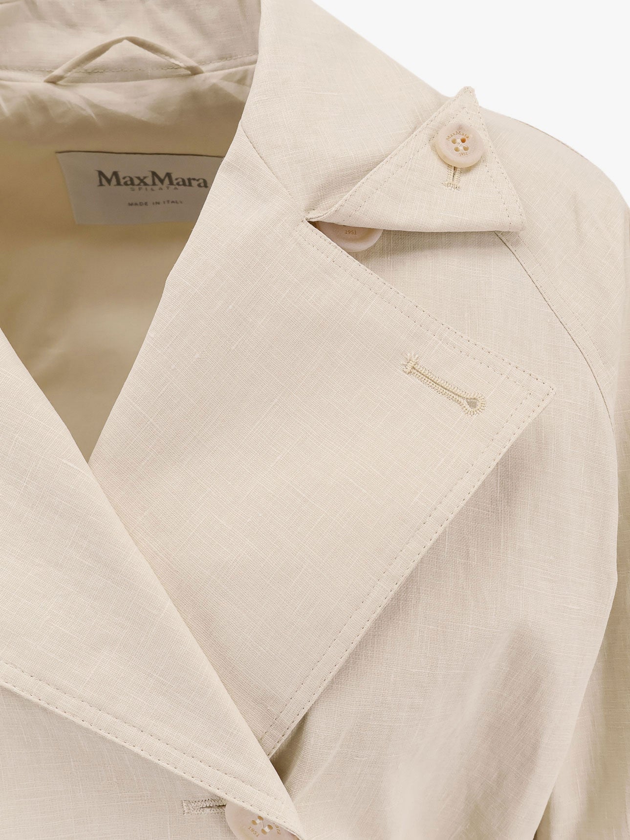 Ronco max mara sfilata coated linen trench