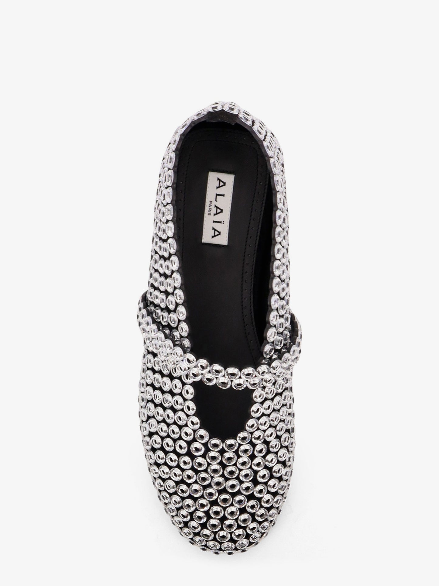 Ballerine Ballet Flats in suede e gomma con occhielli in vetro