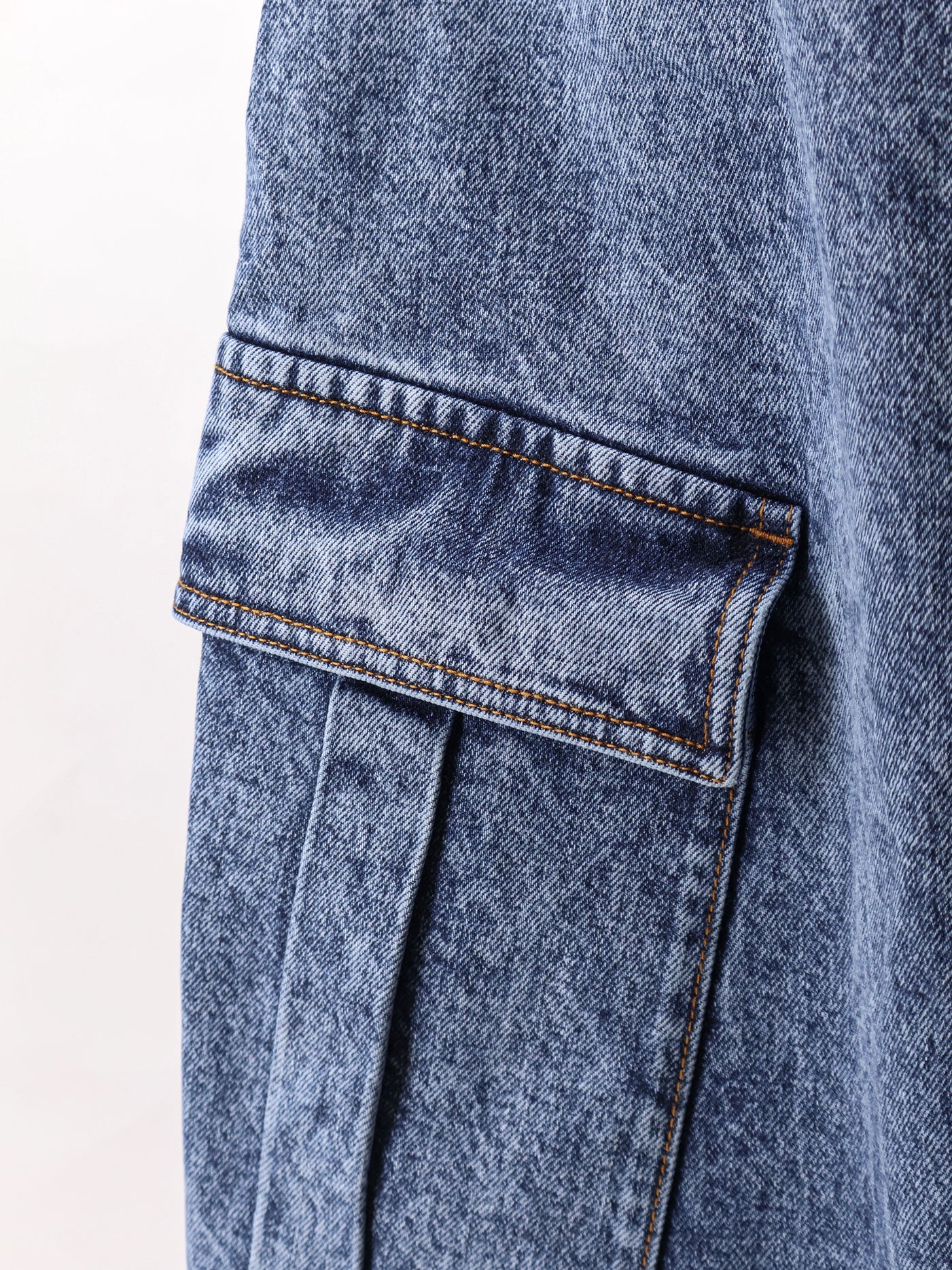 Blue denim cargo jeans