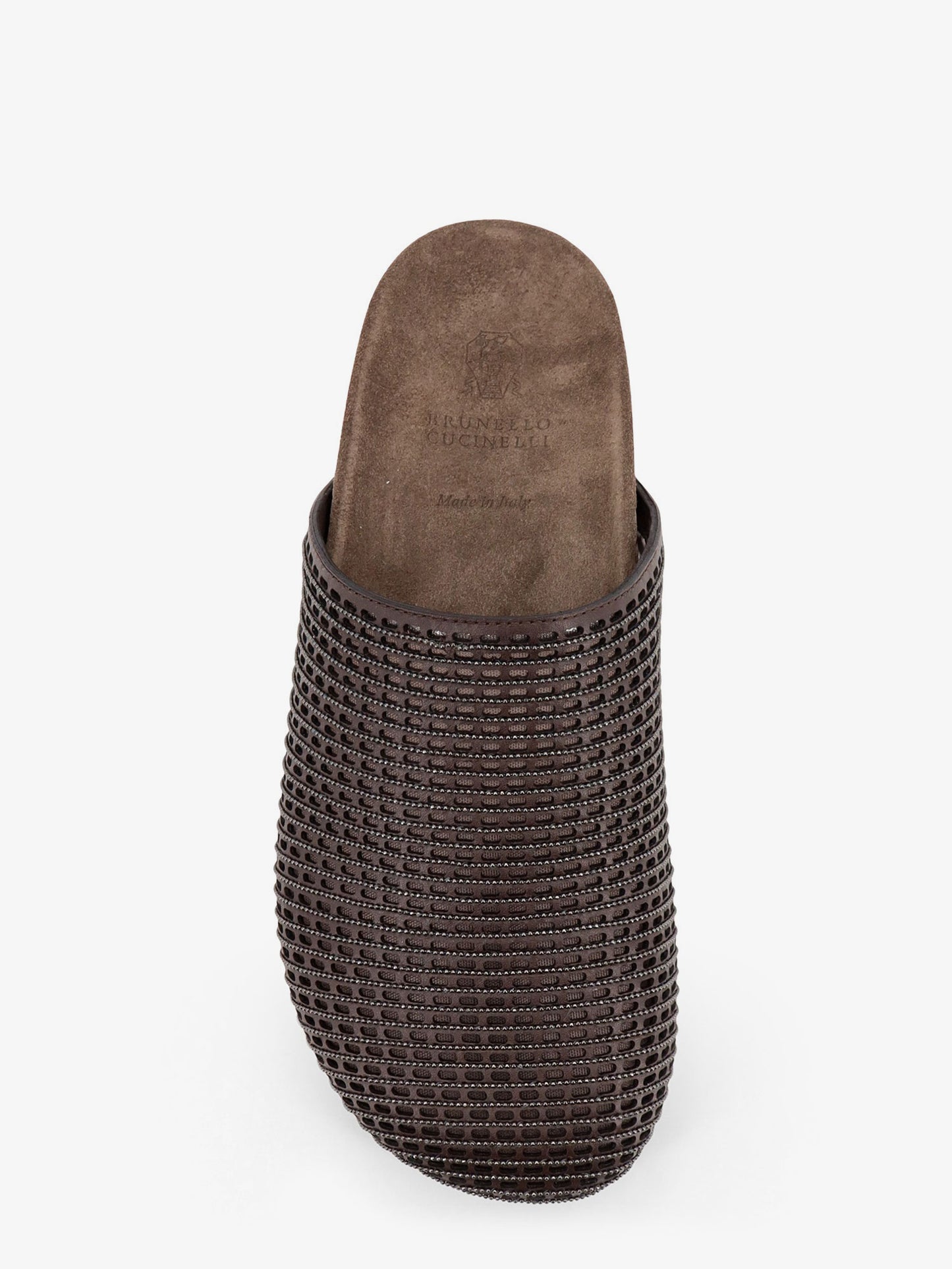 Leather sandals with Precious Net detail