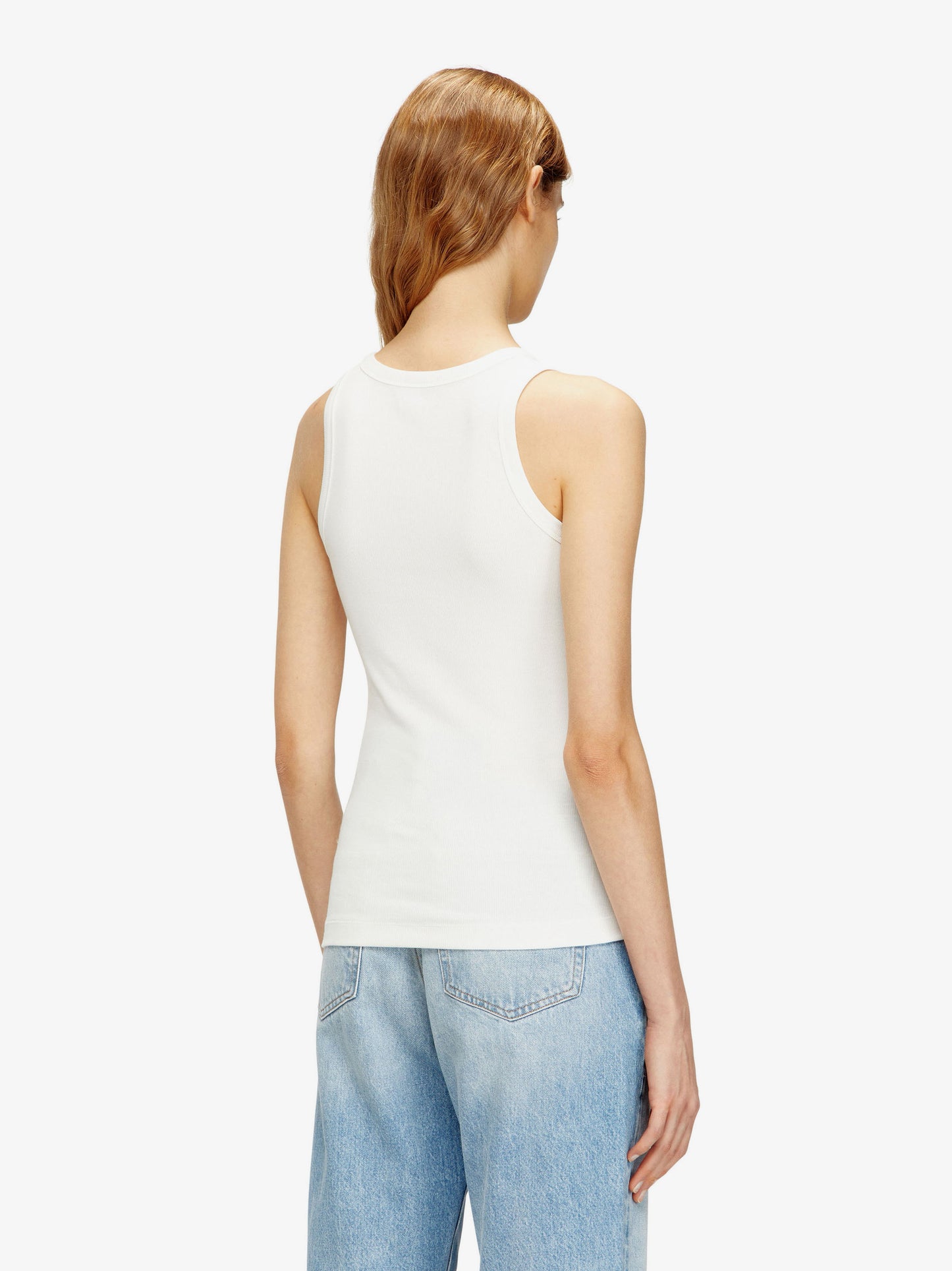 Slim fit ribbed tank top with metal Oval D