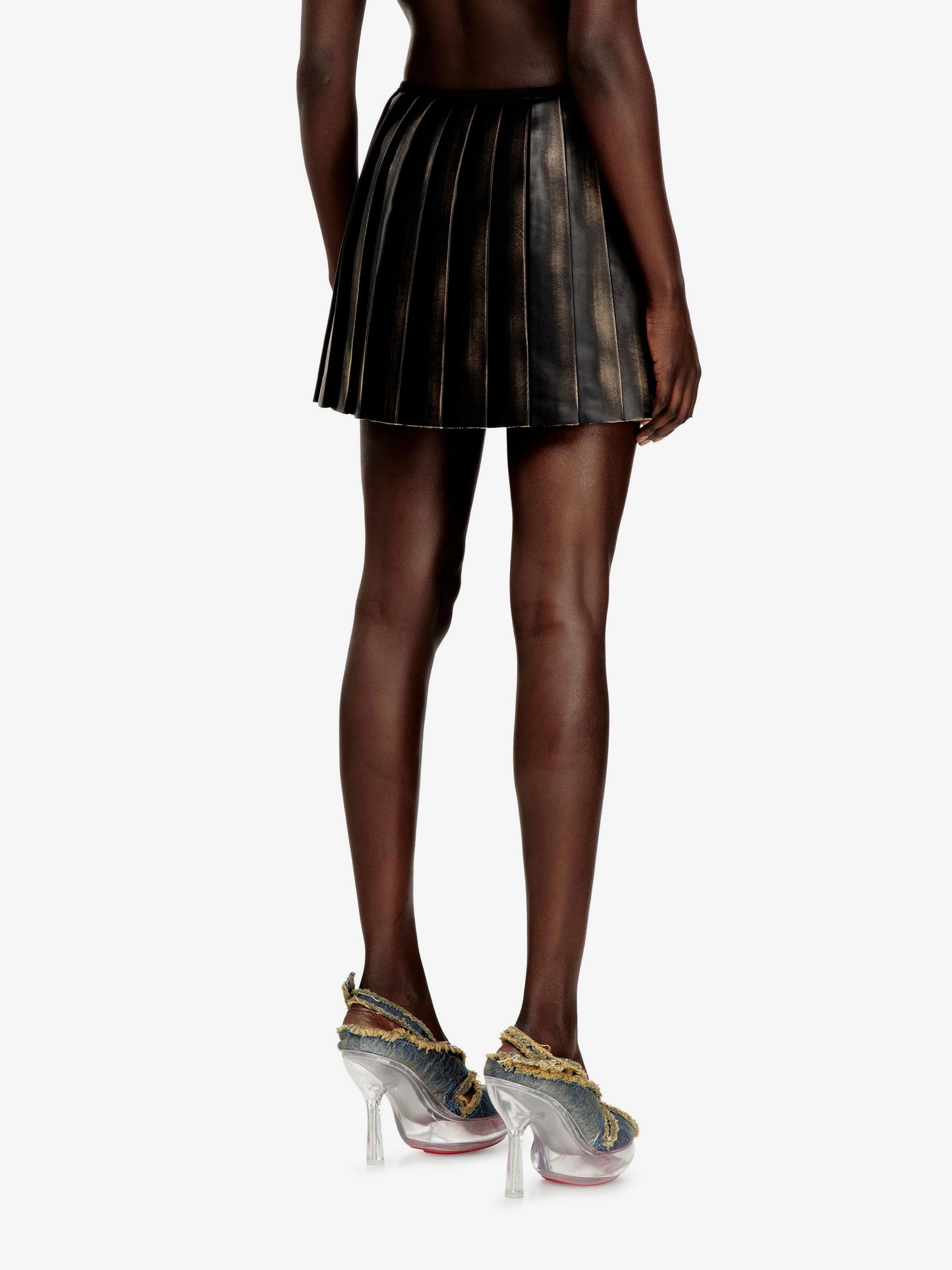 O-Saka-Mini faux leather skirt