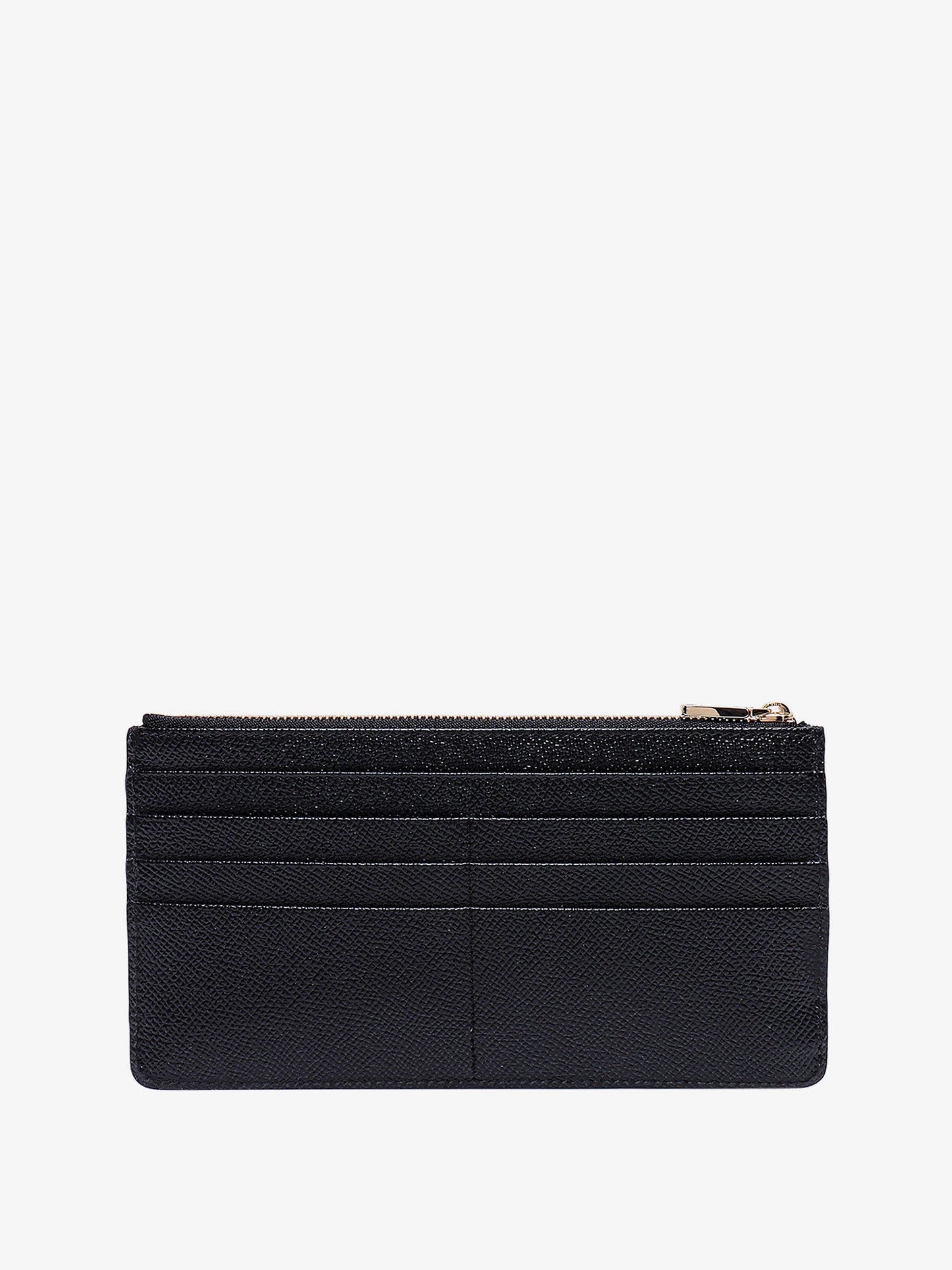 Hammered leather card holder with metal tag