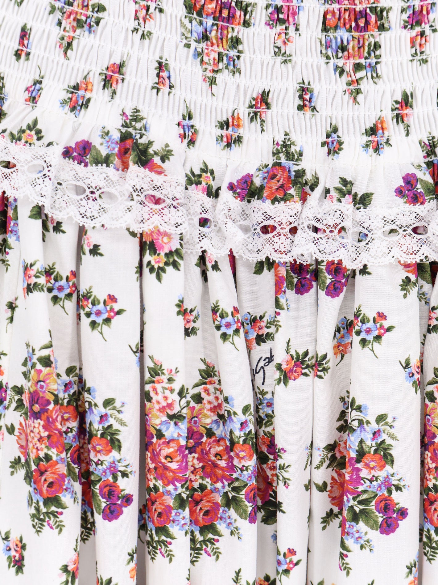 Poplin dress with Mazzolini di Fiori print