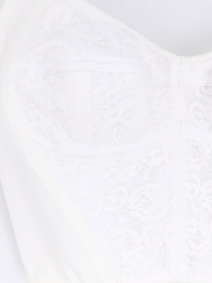 Bustier top with lace inserts