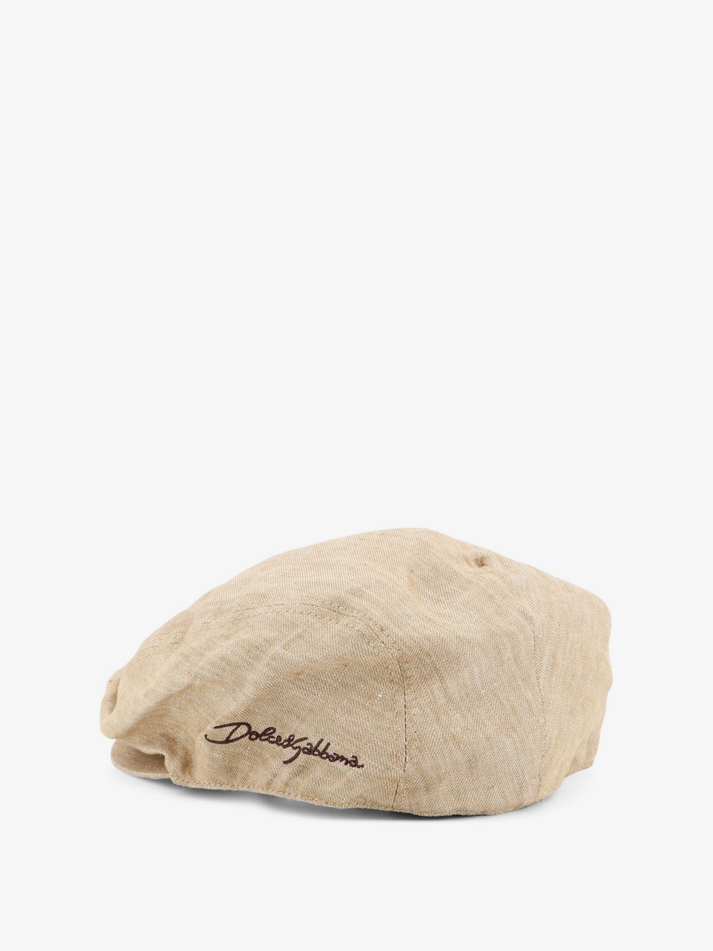 Linen hat with embroidered logo