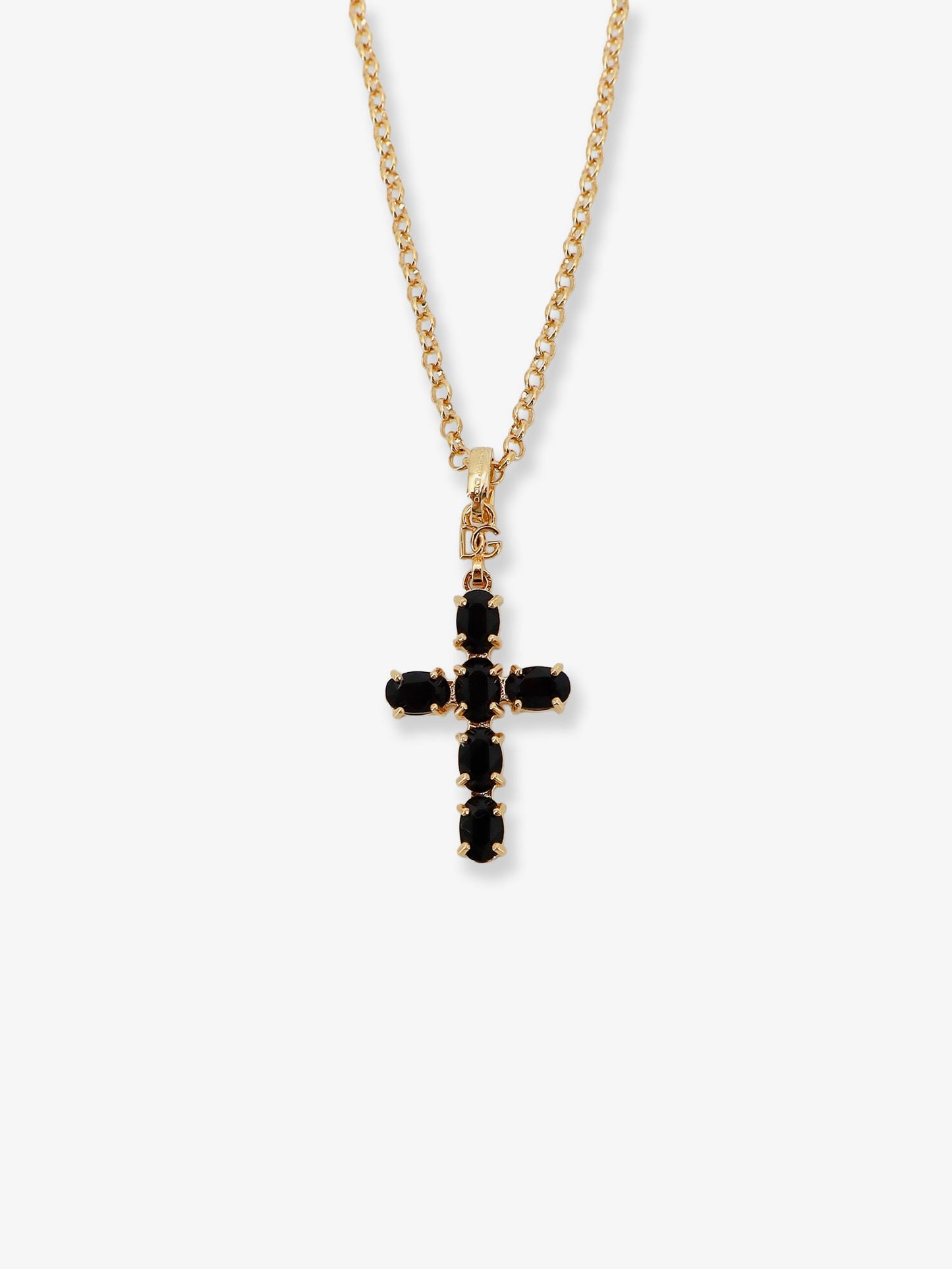 Brass necklace with cross pendant