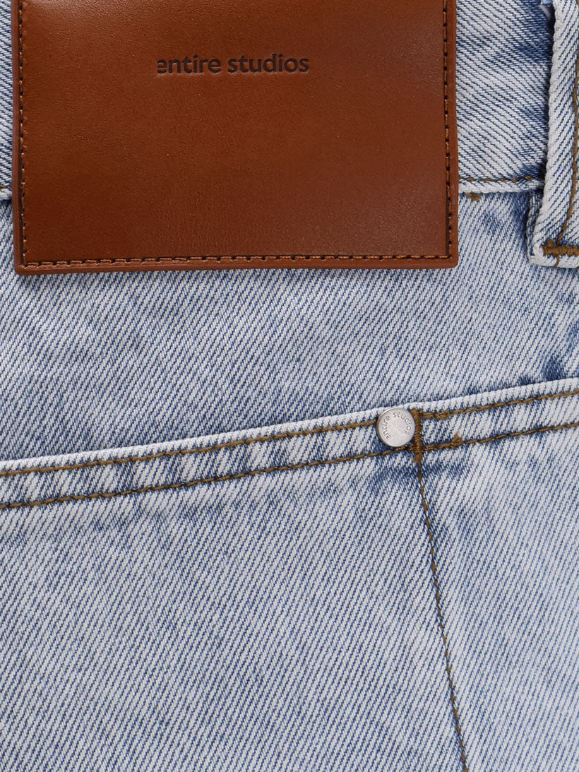 Jeans Gem in cotone con patch logo in pelle
