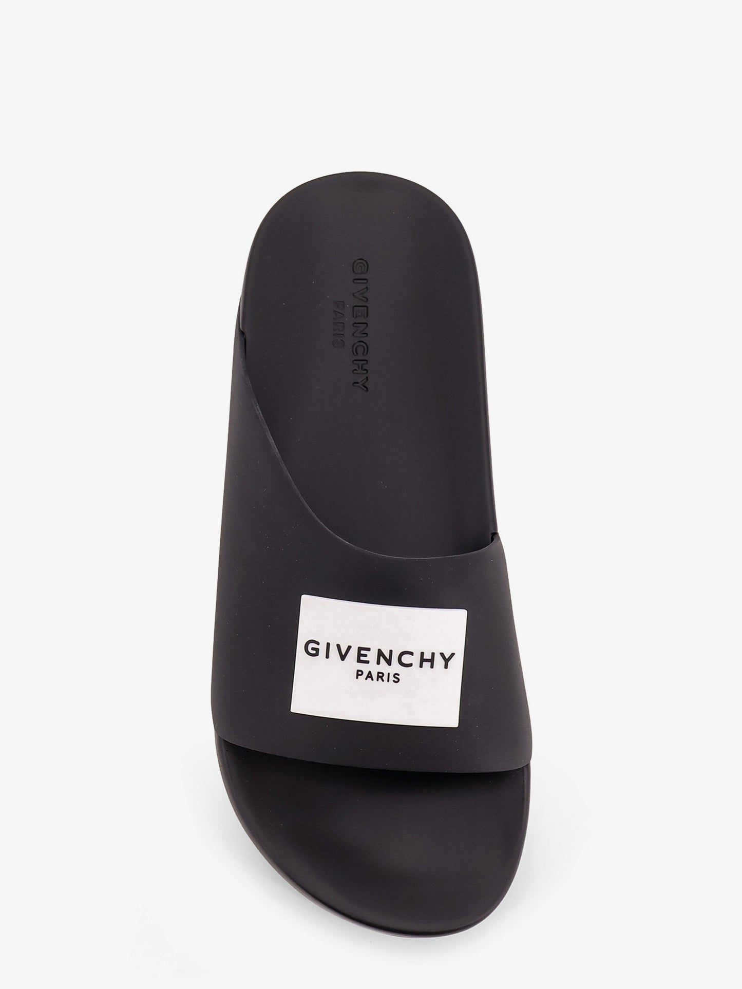 Rubber slide with logo lettering patch