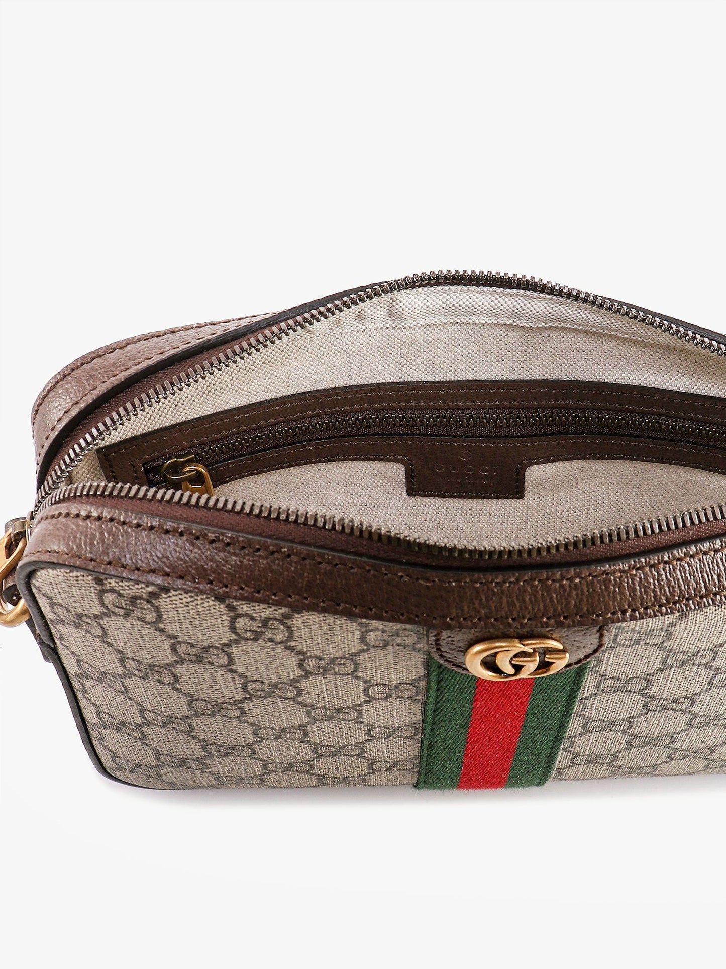 Ophidia GG Supreme Fabric and leather crossbody bag