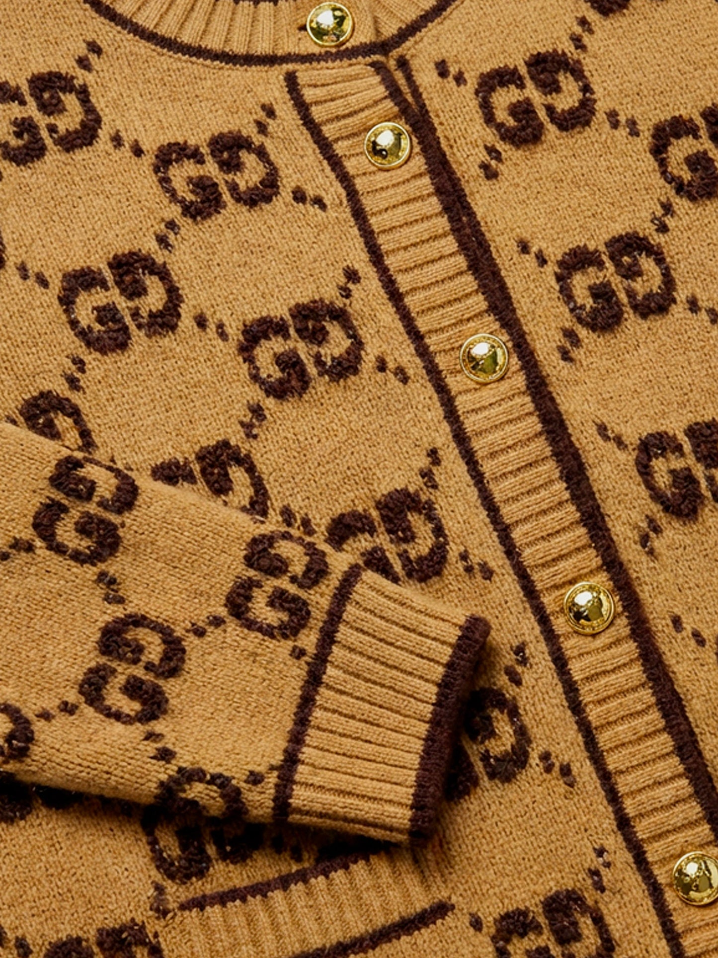 Cardigan in lana con intarsio GG
