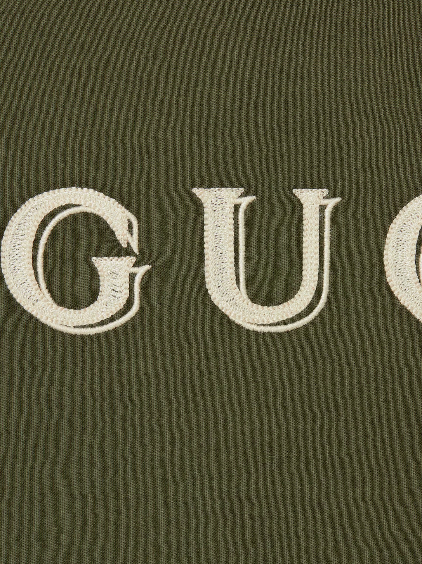 T-shirt in cotone con ricamo Gucci frontale