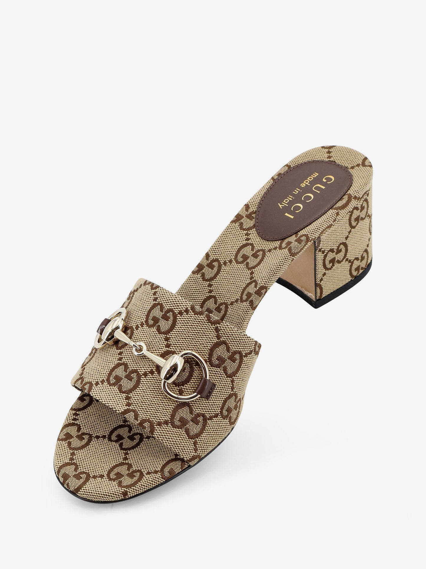 GG fabric sandals with metal Horsebit