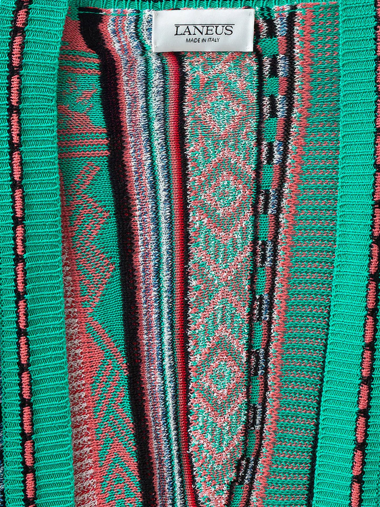 Multicolor jacquard cotton cardigan