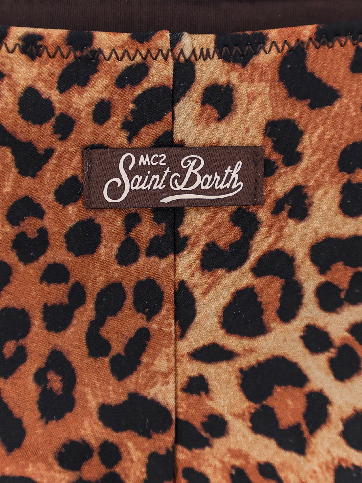 Nylon bikini bottoms with animal print