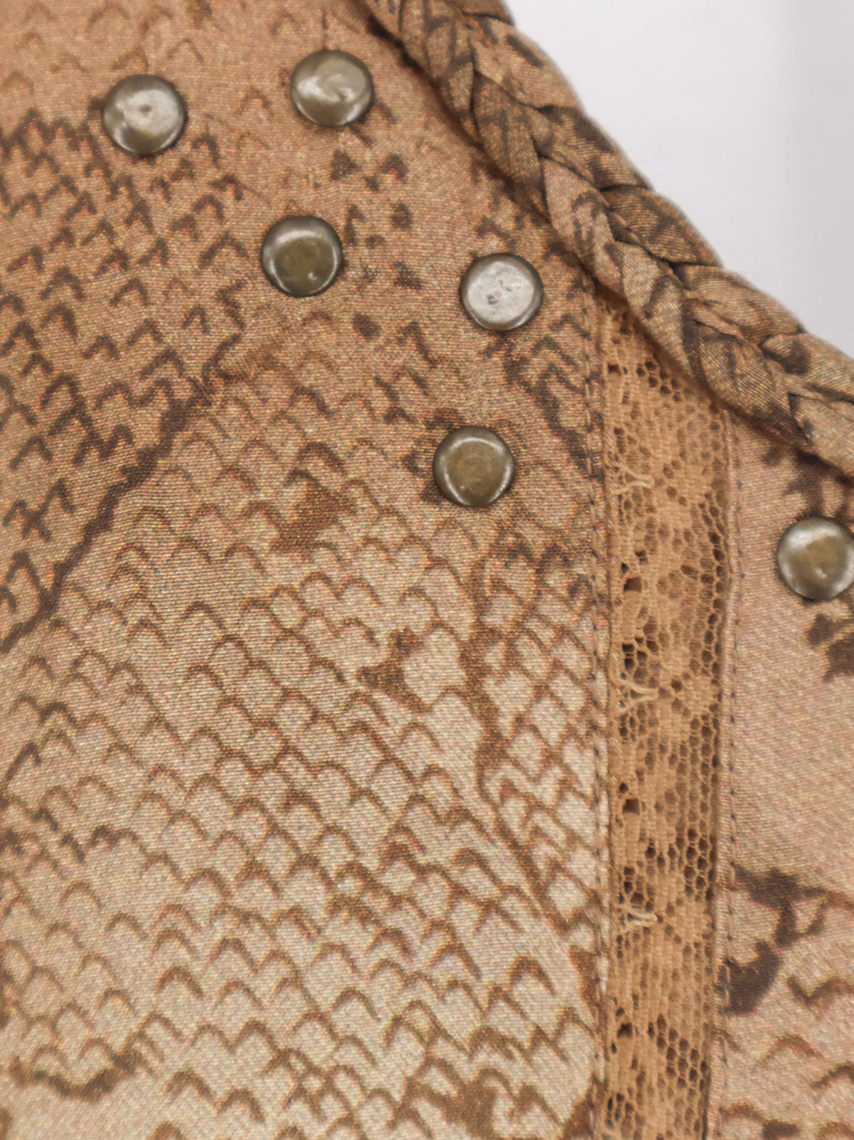 Long viscose dress with snake print