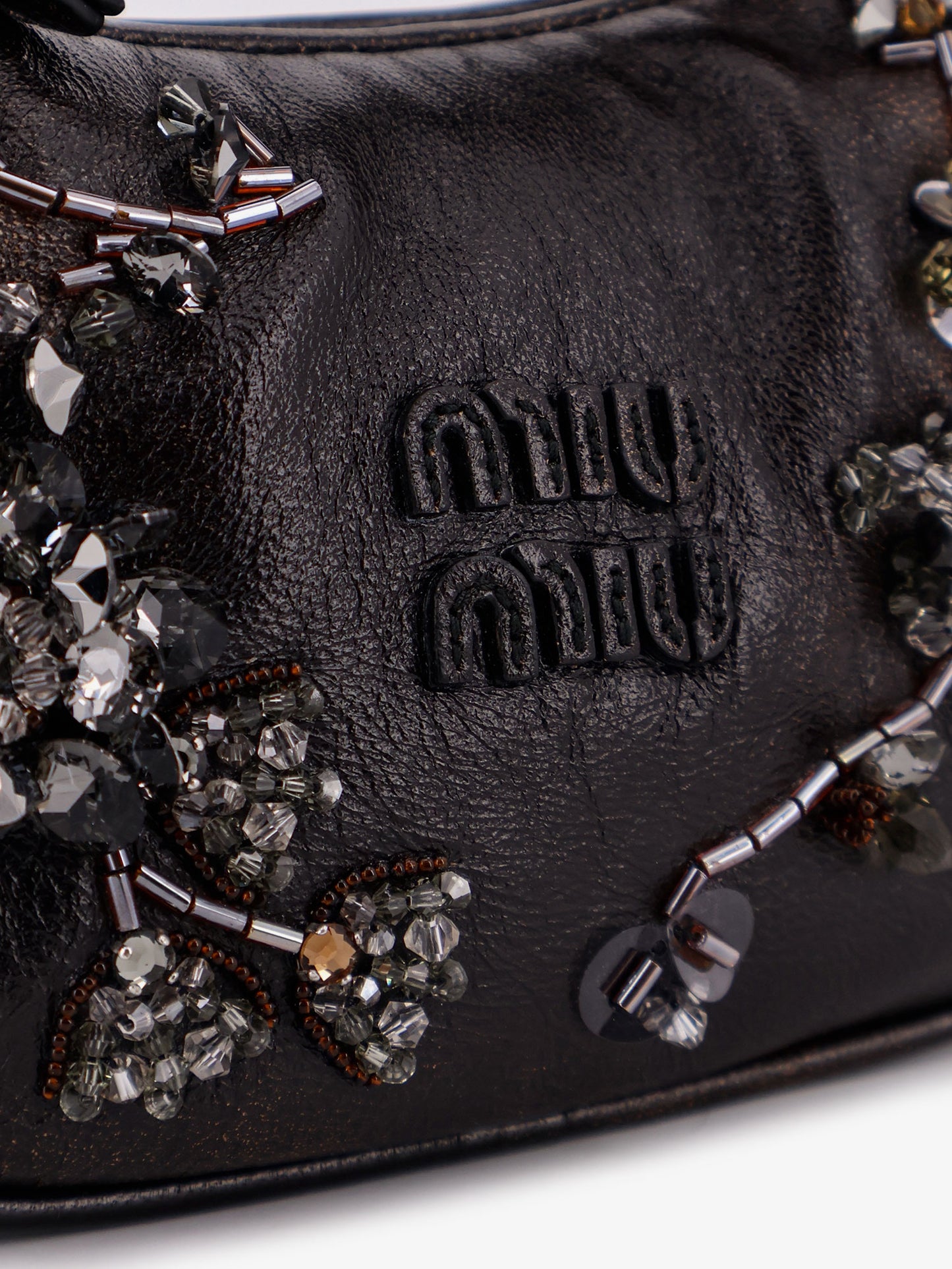 Wander leather mini crossbody bag with embroidery