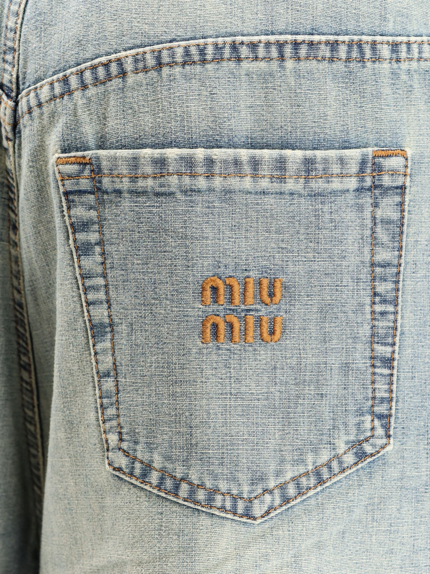 Jeans in cotone con ricamo Logo Lettering