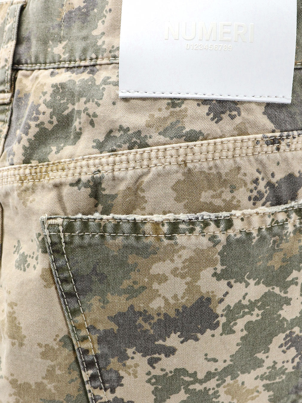 Cotton skirt with camouflage pattern