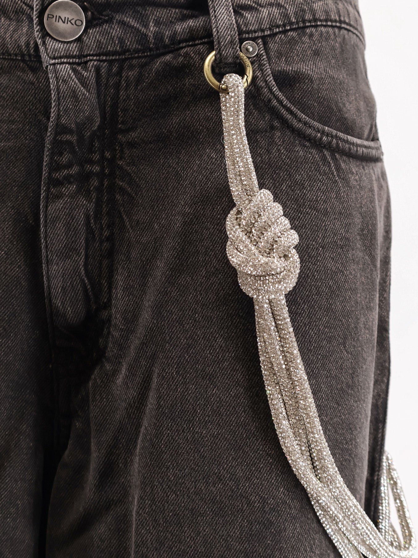 Jeans Lauryn in bull denim con corda gioiello amovibile