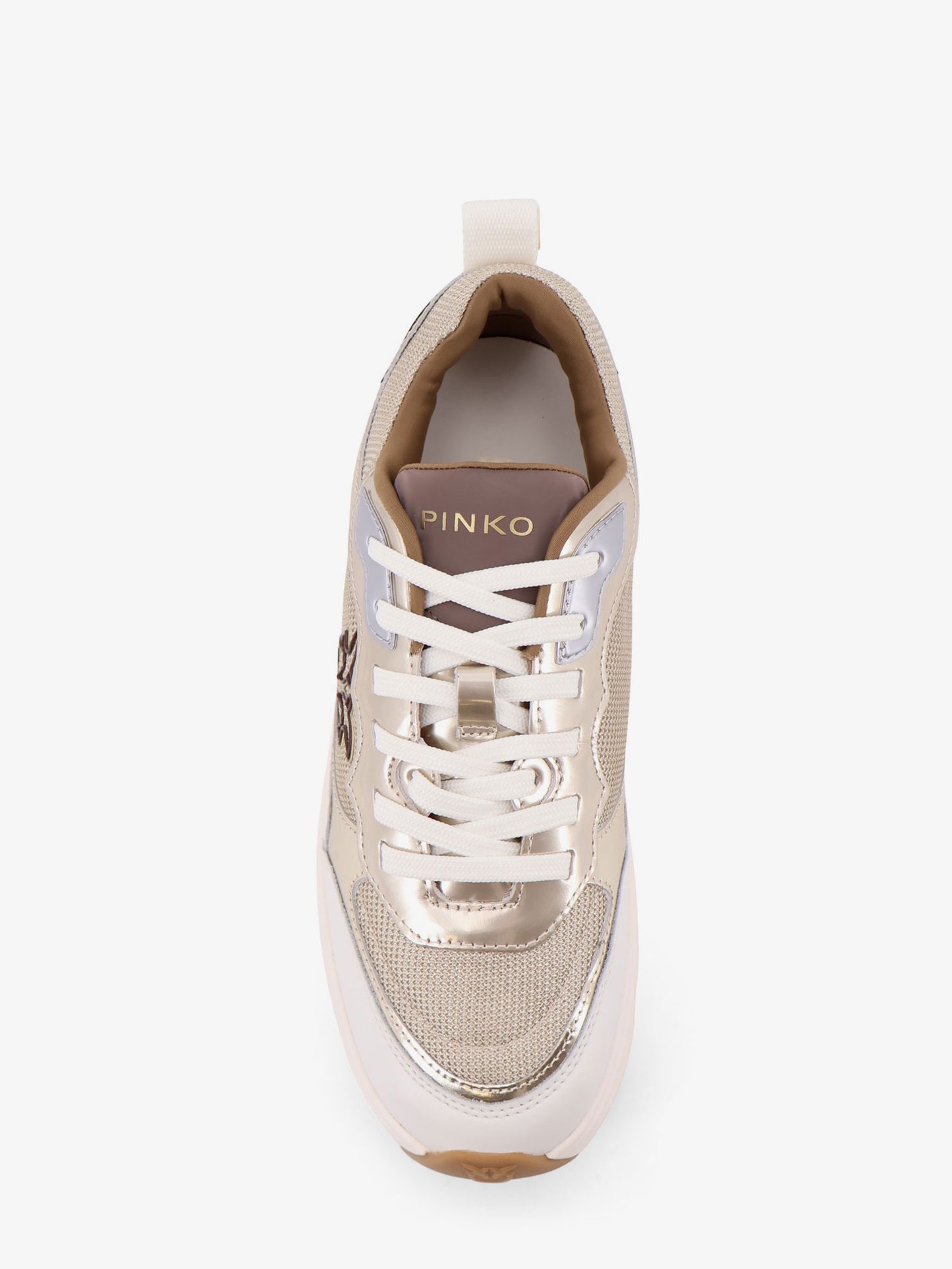 Sneakers Pink in pelle con inserti in nylon