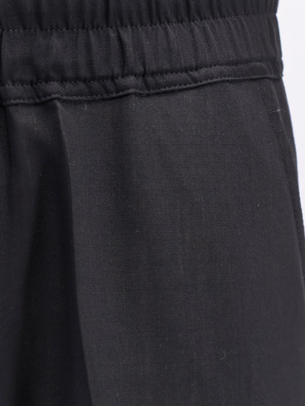 Pantaloni Drawstring Long in lana vergine certificata