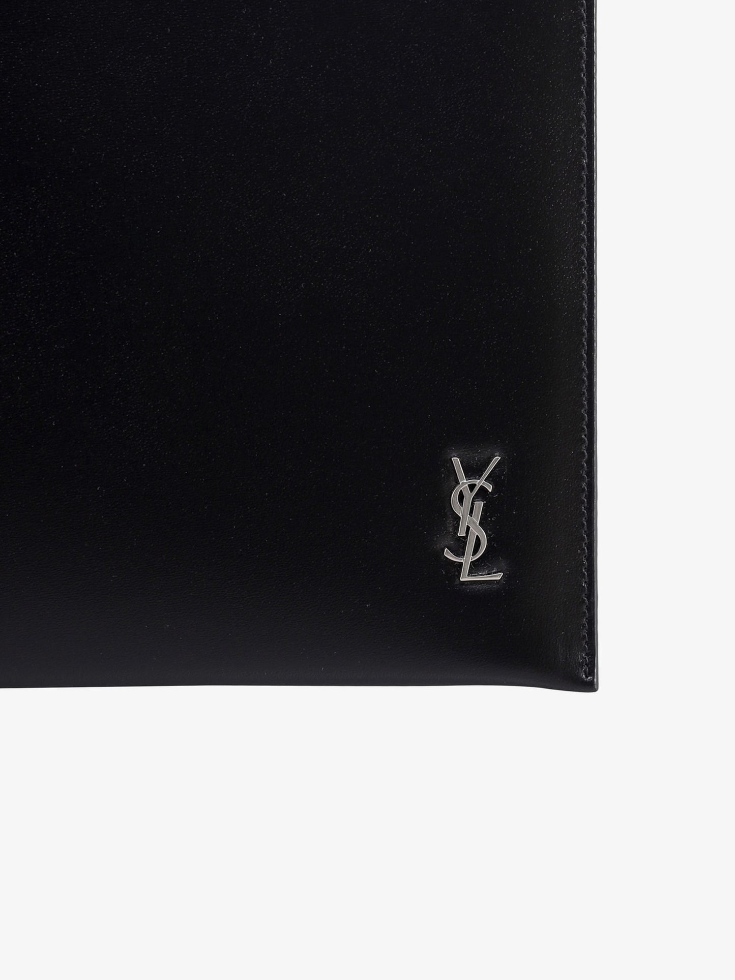 Leather clutch with Monogram detail