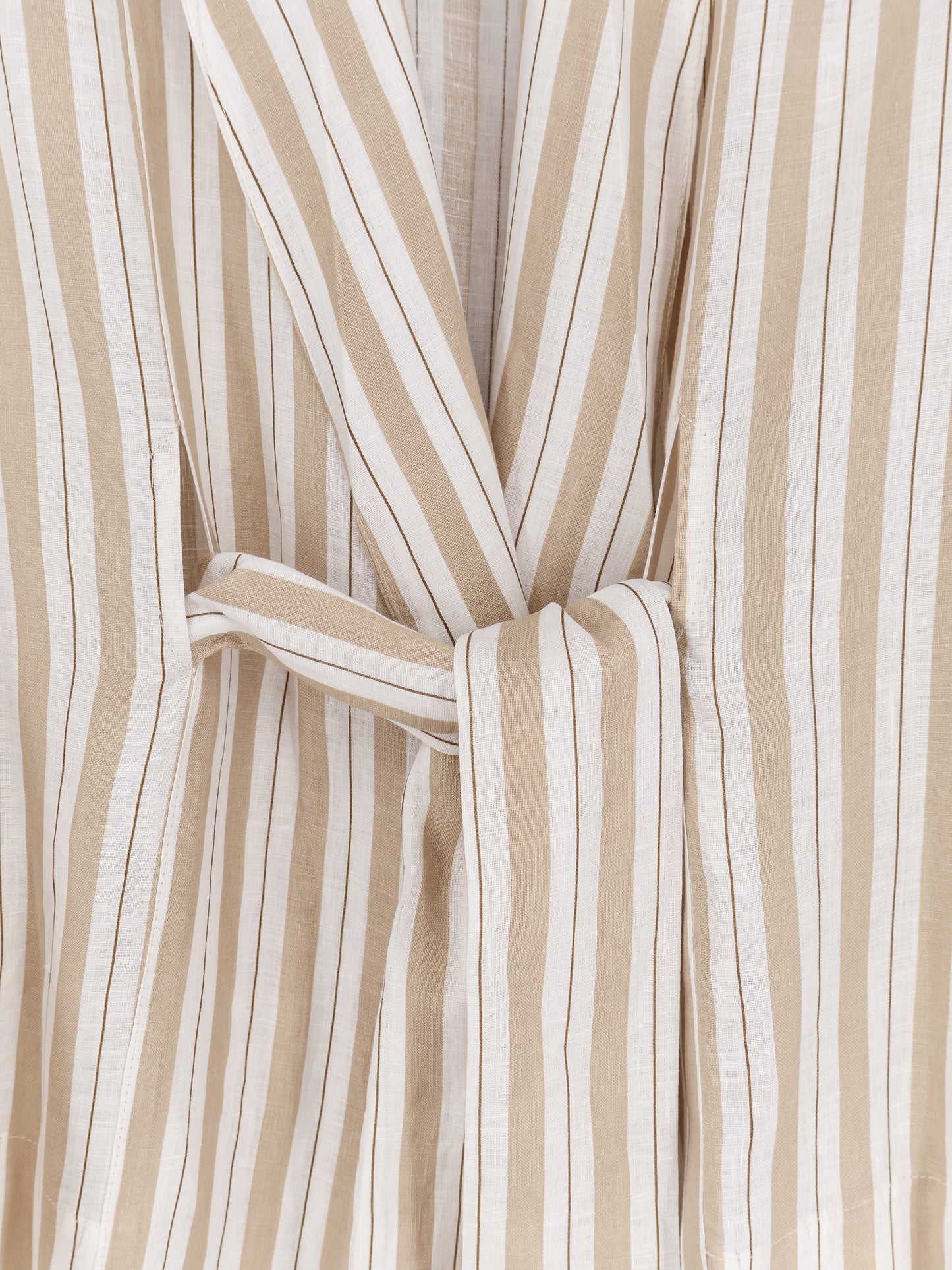 Kimono striped linen shirt