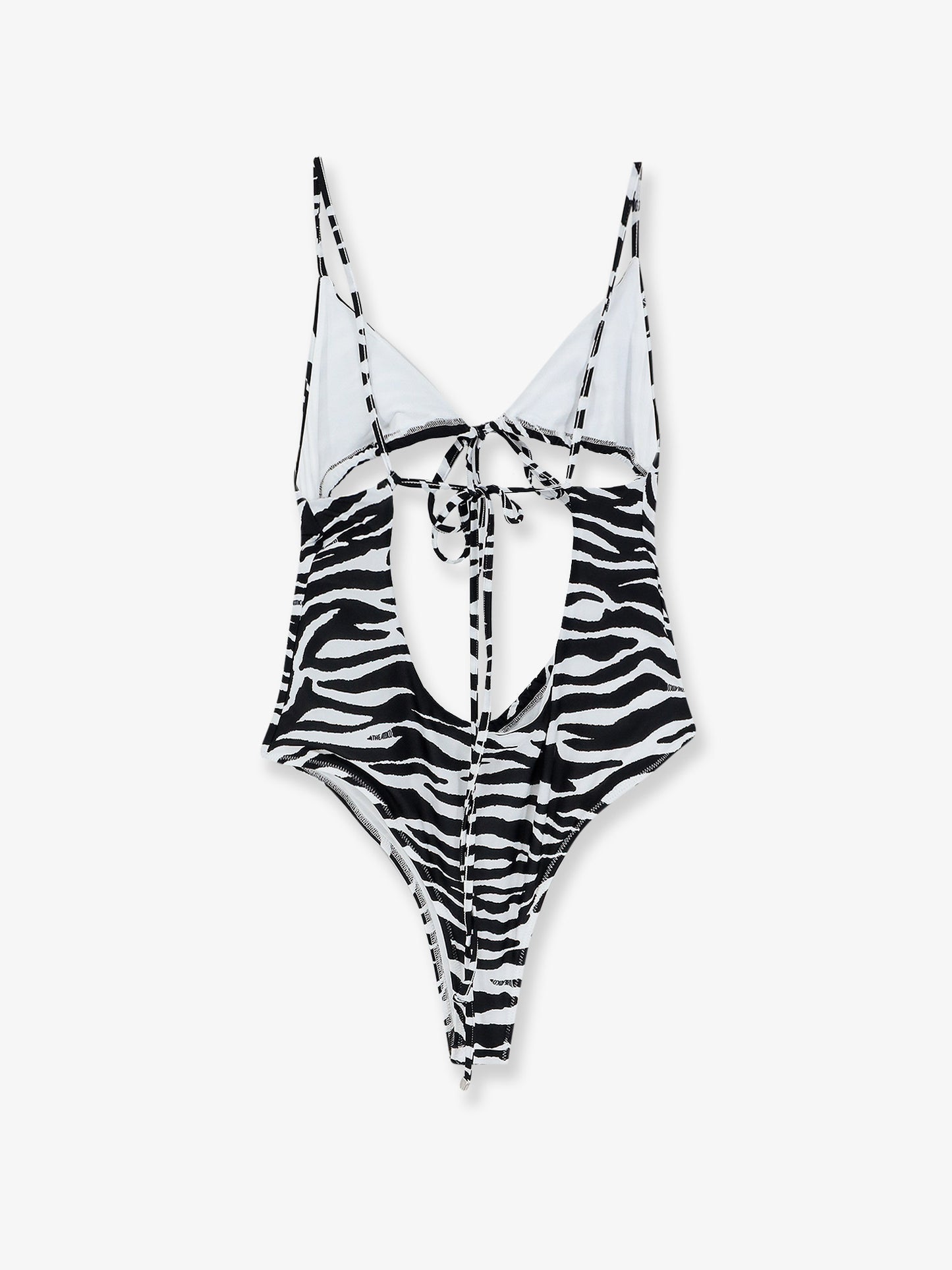 One-piece swimsuit with zebra print