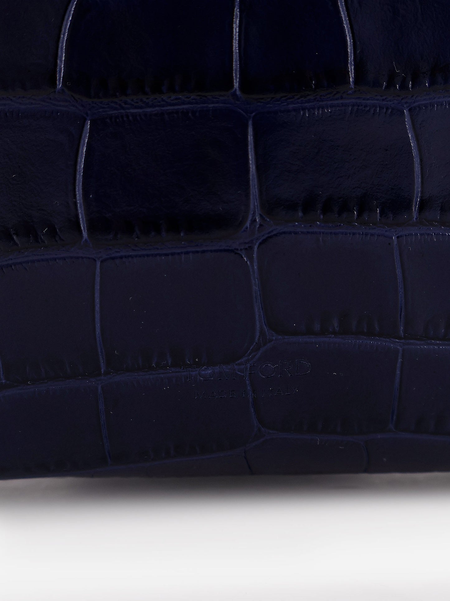 Croco print leather laptop pouch